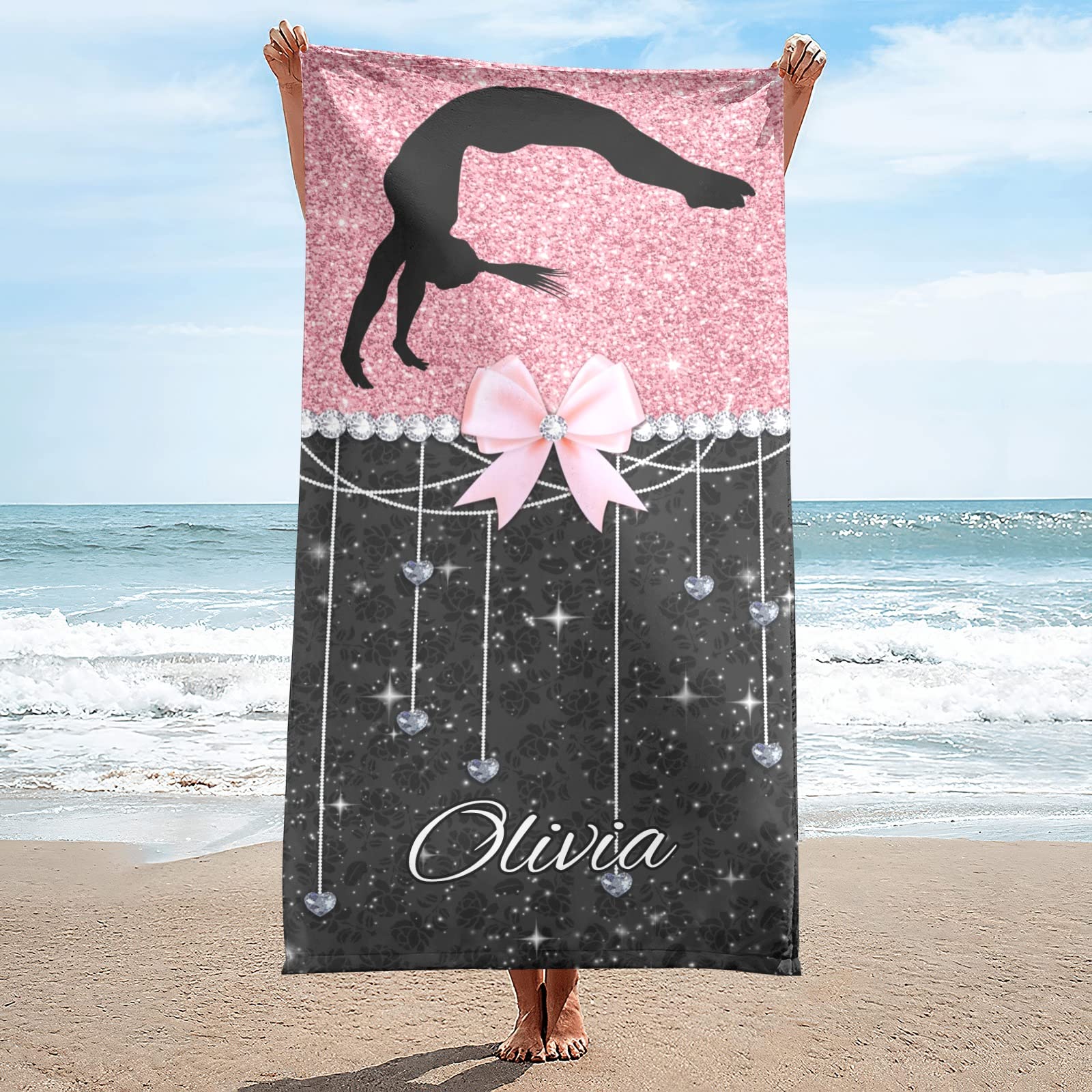 Custom Tie-Dye Beach Towel — Personalized With Name, Large Absorbent Towel For Adults