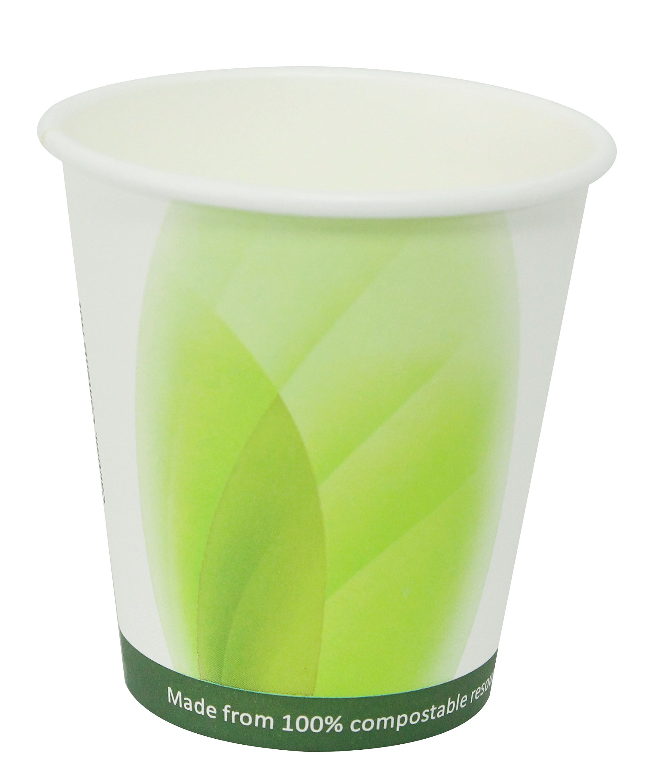 Leaf Pattern Disposable Holiday Party Hot & Cold Coffee Paper Cups (50, 8 Ounce)