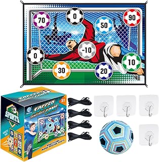 Electronic Scoring Soccer Toy Game Set for Kids,Indoor Outdoor Backyard Toss Soccers Goal Games Soccers Ball Game Mat Set with Balls,Flannel Target, Soccer Toys for 3 4 5 6 7 8 Year Old Boy
