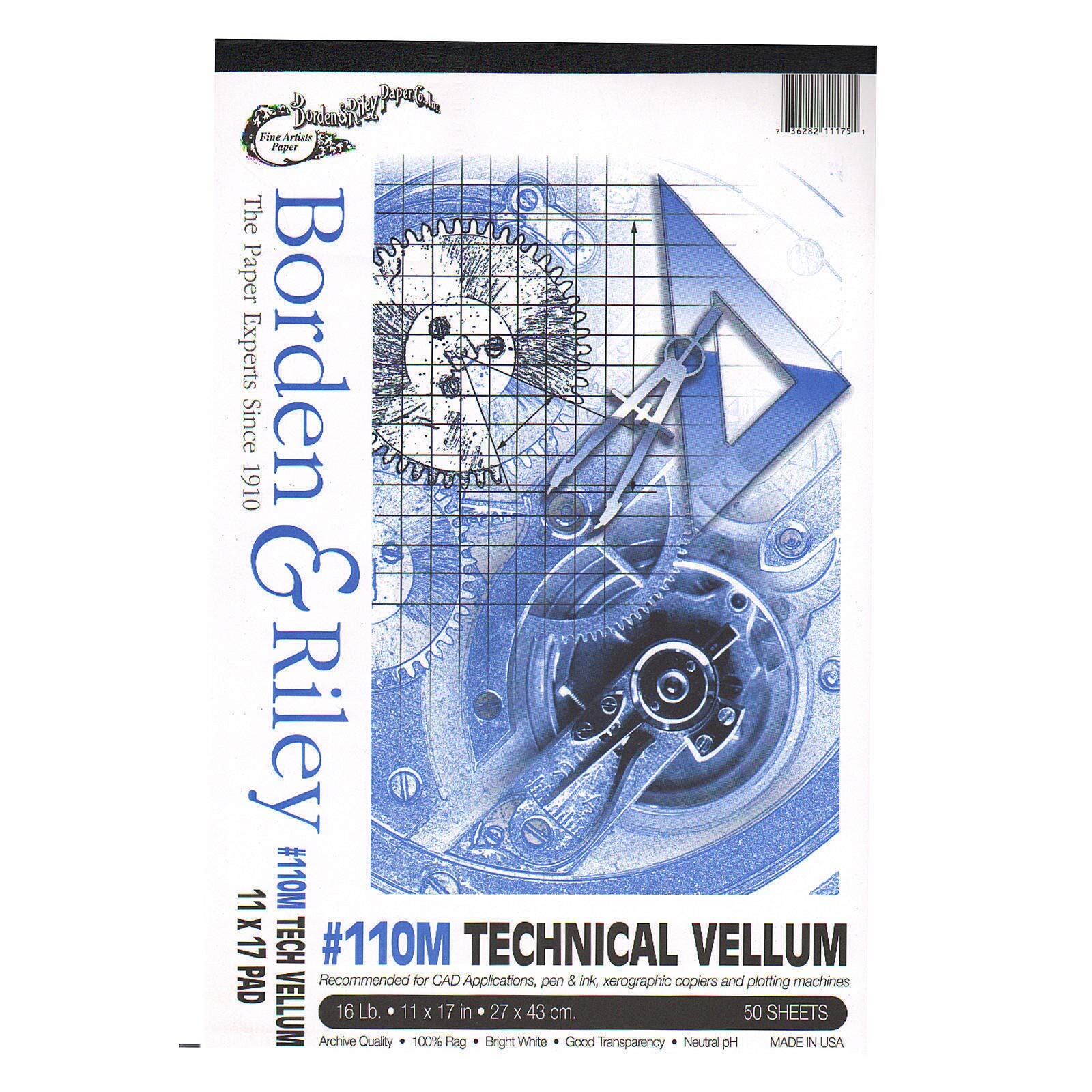 Borden & Riley #110M Technical Vellum 24 in. x 5 yd. roll [PACK OF 3 ]