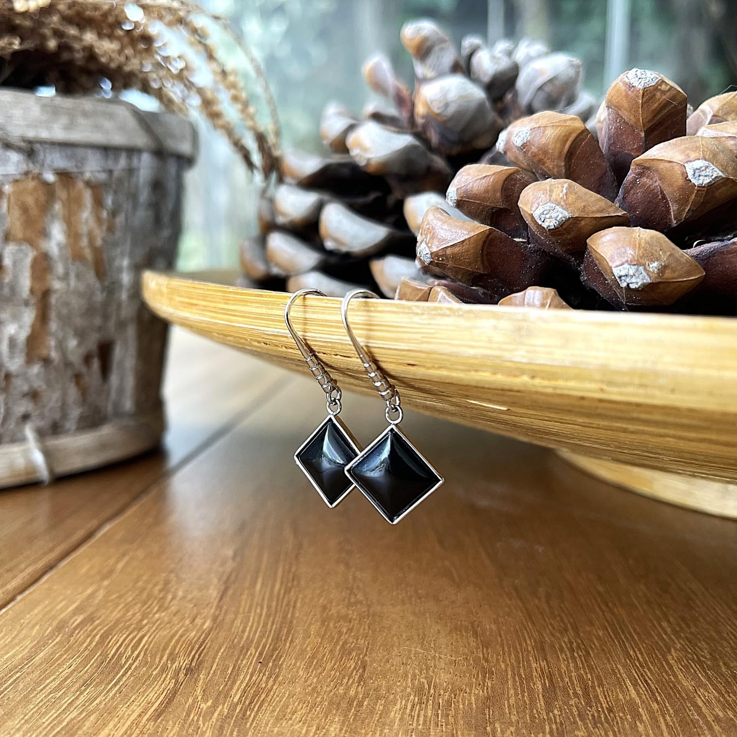ASTER ALHELÍ - Conjunto Collar y Pendientes Mujer Piedras Naturales - Joyas Acero Inoxidable Mujer - Conjunto Joyería Elegante y Ligero - Set Collar y Pendientes Regalo Mujer