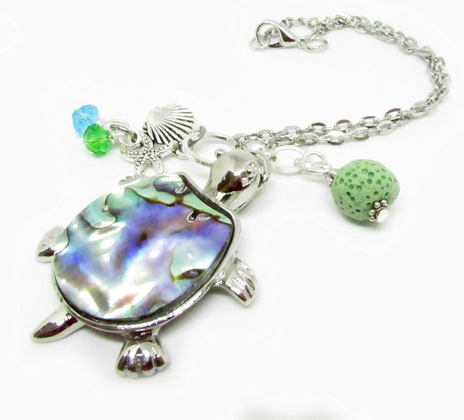 Sea Turtle Rear View Mirror Charm - Essential Oil Car Diffuser - Abalone Shell Tortoise Car Charm - Mother's Day Gifts for Mom - Image 2