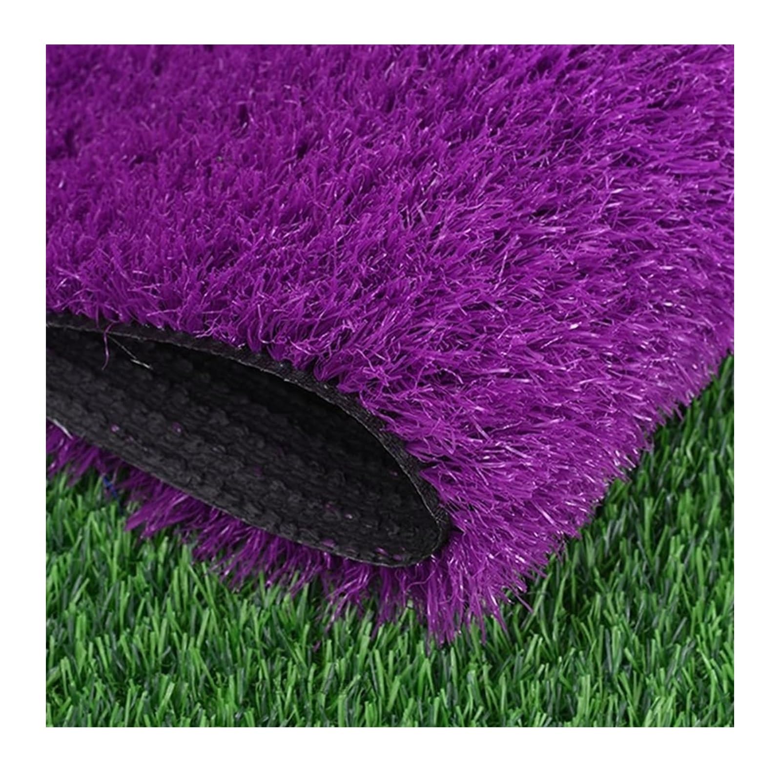 Tappeto erboso in erba artificiale viola con fori di drenaggio for la decorazione del giardino del patio degli animali domestici(24x59in)