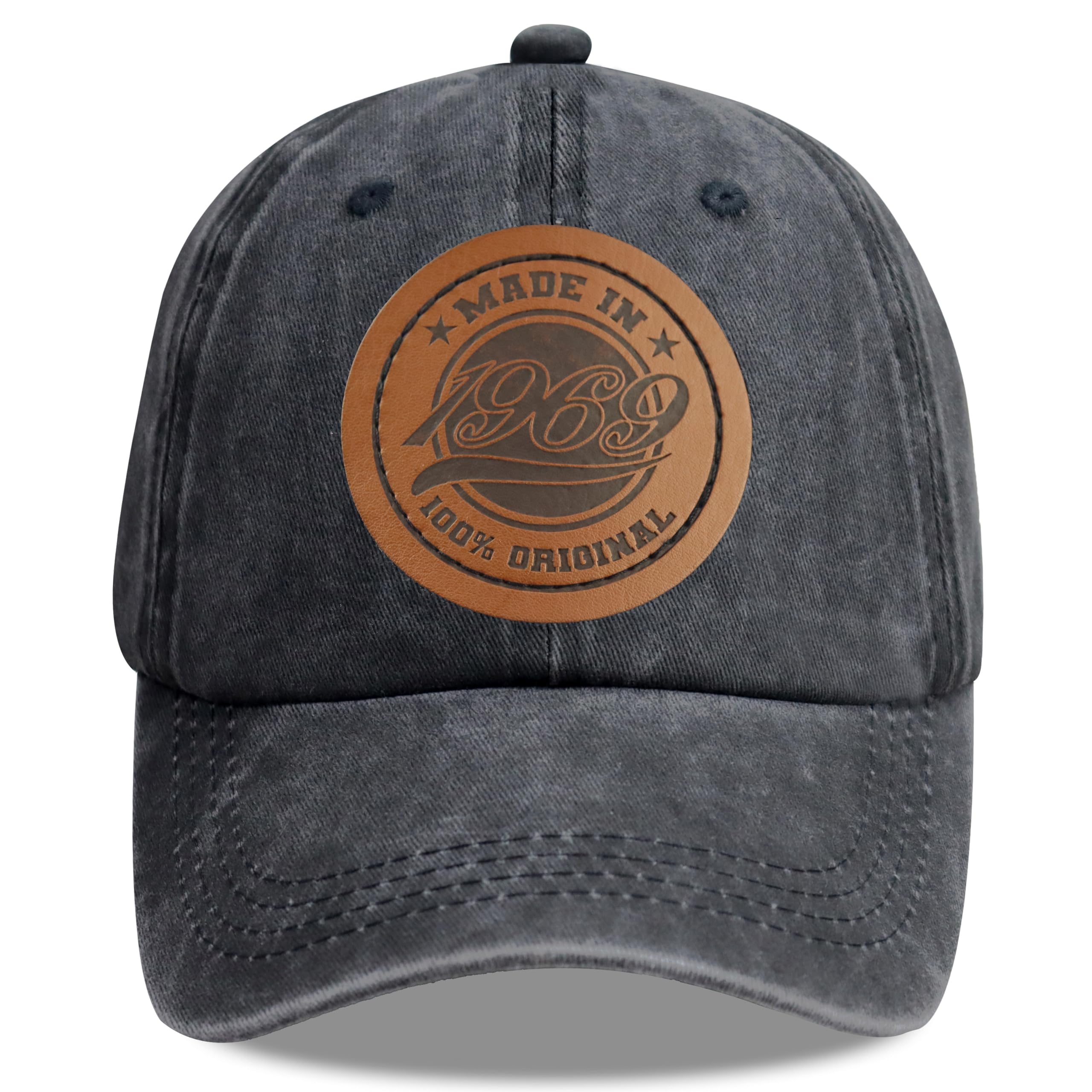 Leather Made in 1975 1974 1973 1972 1971 1970 1969 1968 1967 1966 100 Percent Original Adjustable Cotton Baseball Cap