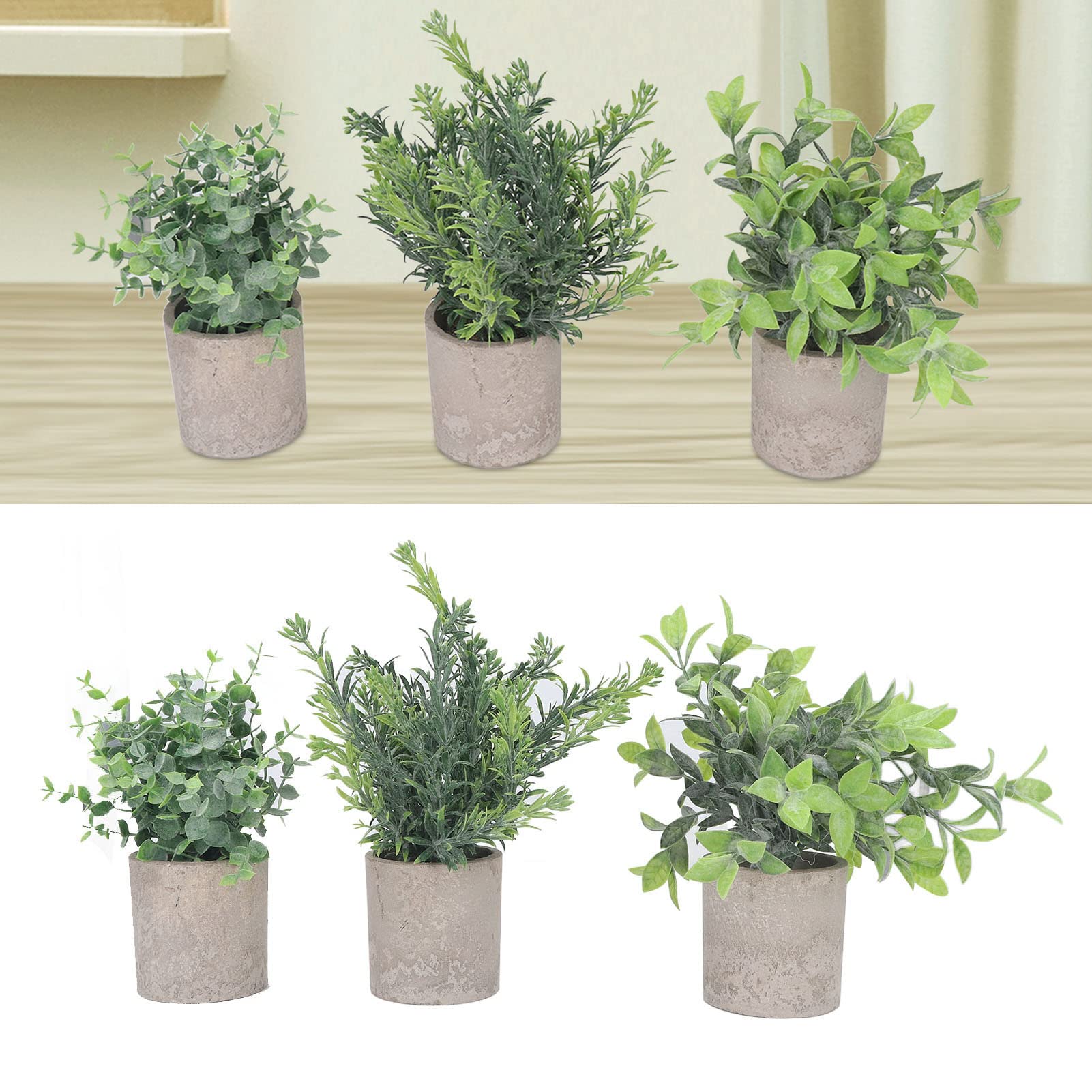 Plantes Artificielles En Pot - Lot De 3 Petits Bonsaïs Réalistes, 25,5 Cm, Entretien Facile, Décoration Intérieure