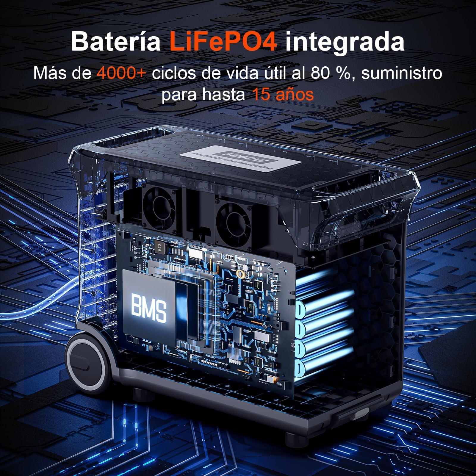 SolarPlay Q3600 Power Station Portatile 3600W (Picco 7200W), Batteria di Backup 3840Wh LiFePO4,Ricarica Ultra-Rapida 1.5h,Generatore Elettrico Portatile per Casa,Camper,Vanlife e Emergenza Energetica