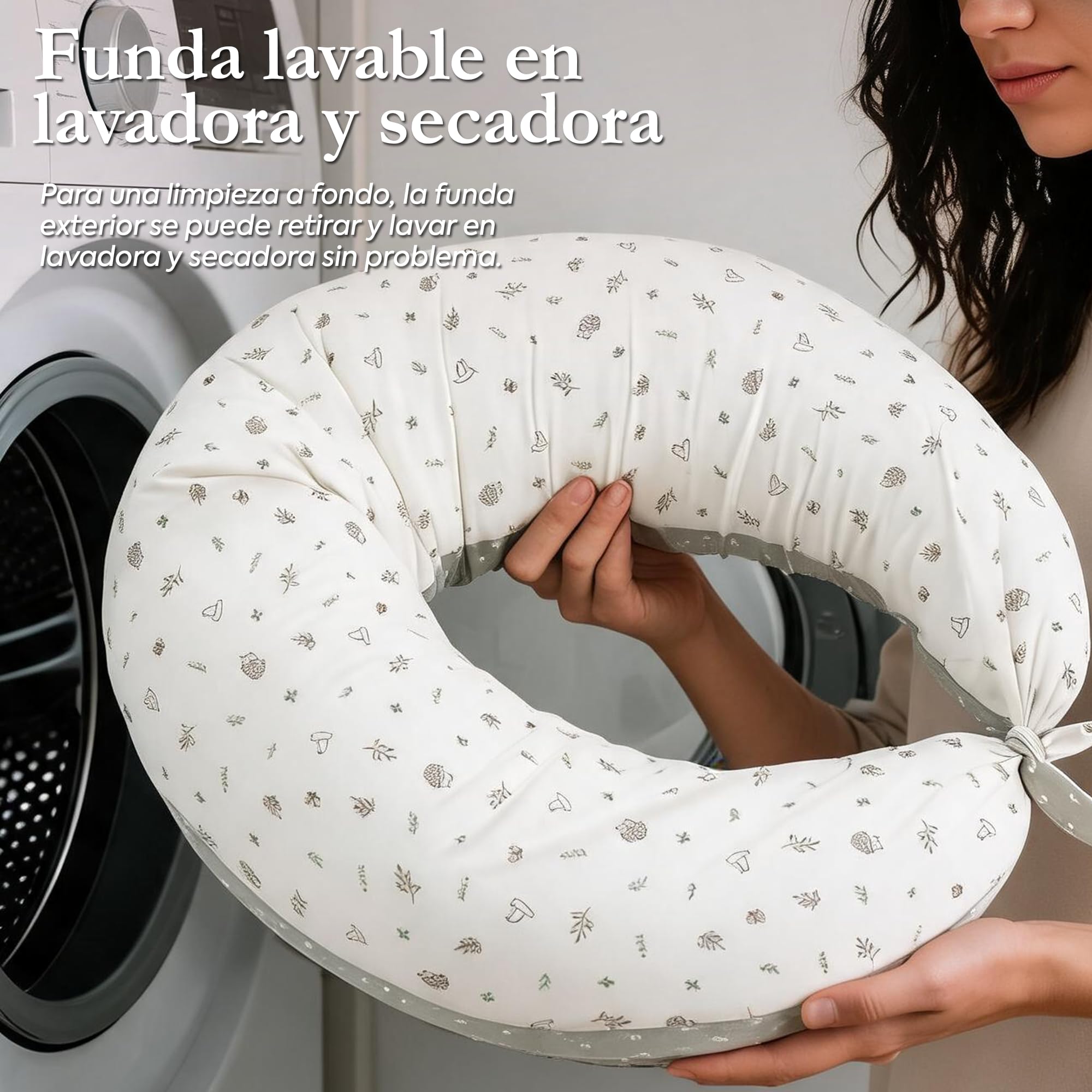 Cambrass-cojín Lactancia bebé en Forma de Media Luna-Almohada para Embarazadas-Almohada de Lactancia con Relleno de microperlas Que proporcionan un Mejor Descanso y Relax- 80x185x16 cm Plumeti Rosa