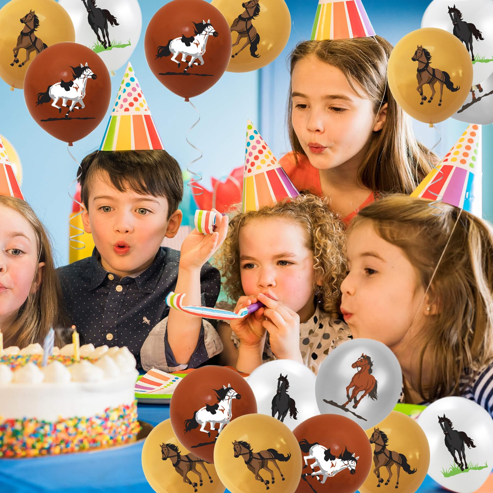 STATUETTE,C--Décoration De Cheval'anniversaire En Résine Antique