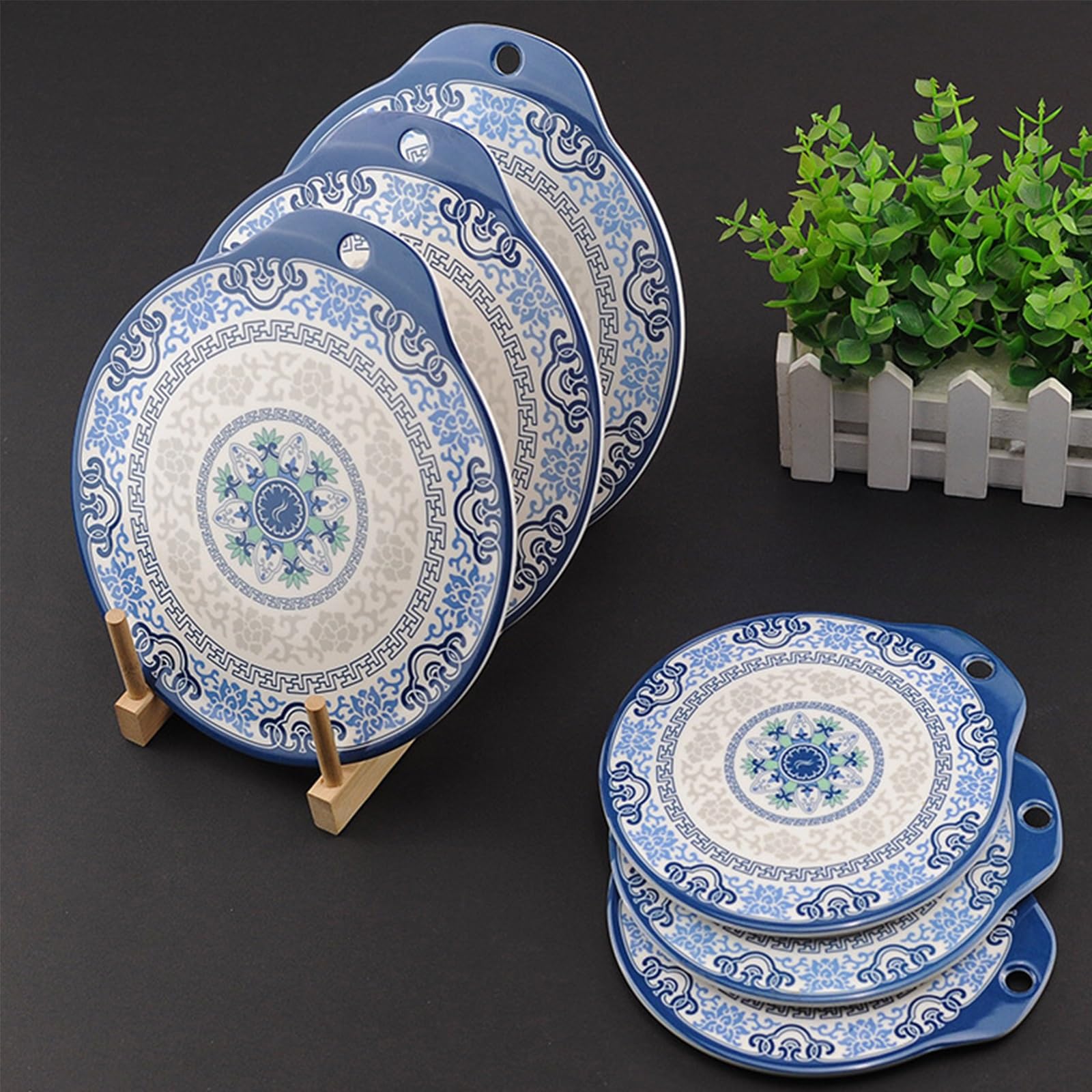 Podkładki Odporne Na Ciepło, Okrągłe Podkładki Pod Garnki I Podstawki, Izolowane Podkładki Pod Talerze I Garnki, Dekoracja Przyborów Kuchennych,17x15.6x1cm