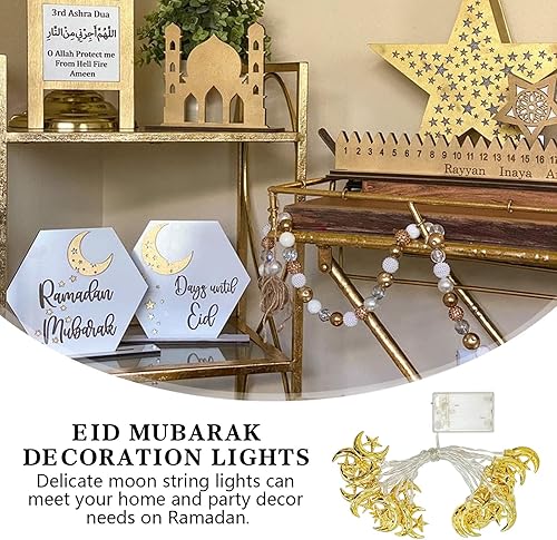 Miniatura 9 de Vigdur Guirnalda de luces de estrella de 10 pies, 20 luces LED de hadas de estrellas, funciona con pilas, con temporizador, luces de Navidad para