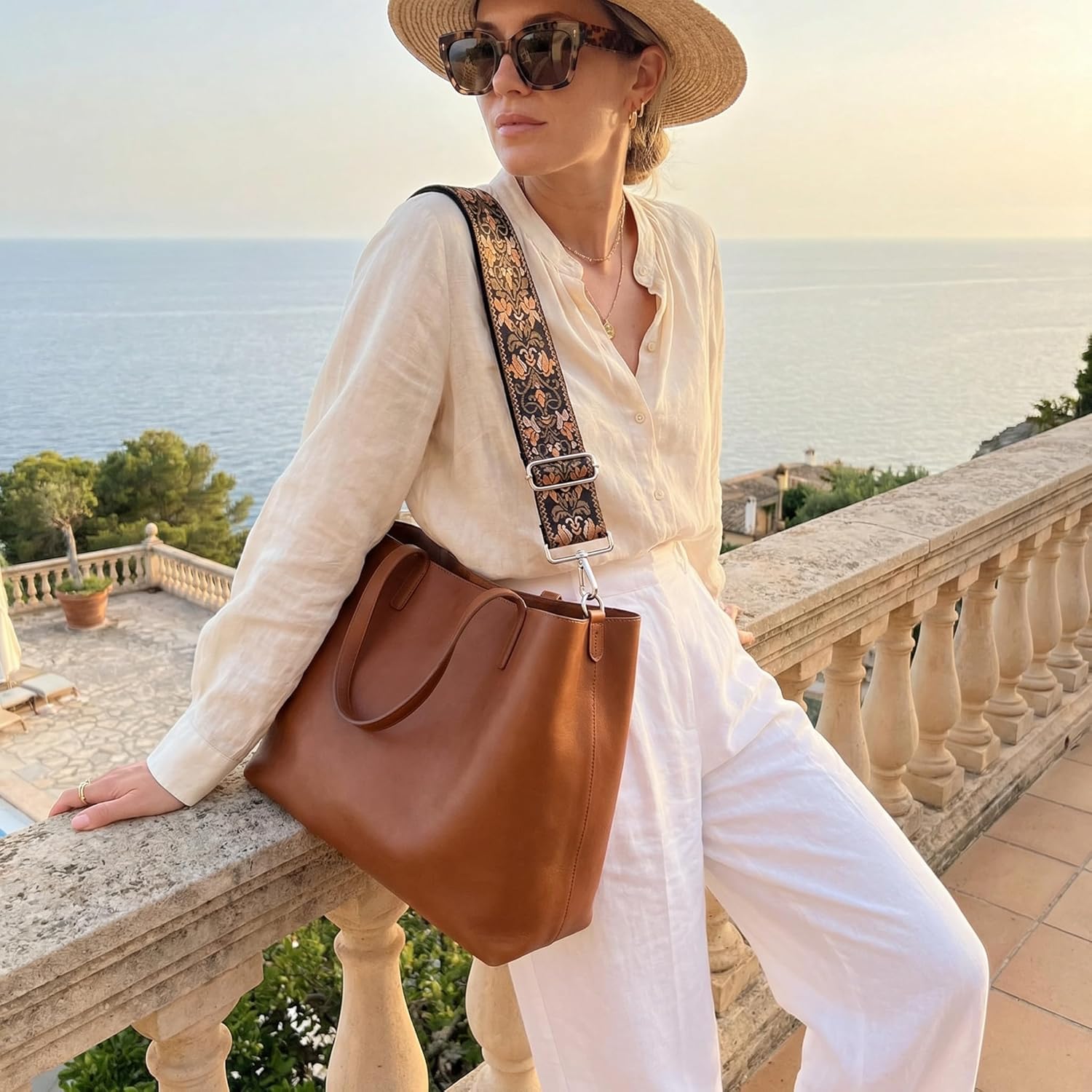 Flower Purse Strap Replacement Embroidery Crossbody Shoulder Strap for Handbag Canvas Purse Extender Accessories - Image 6