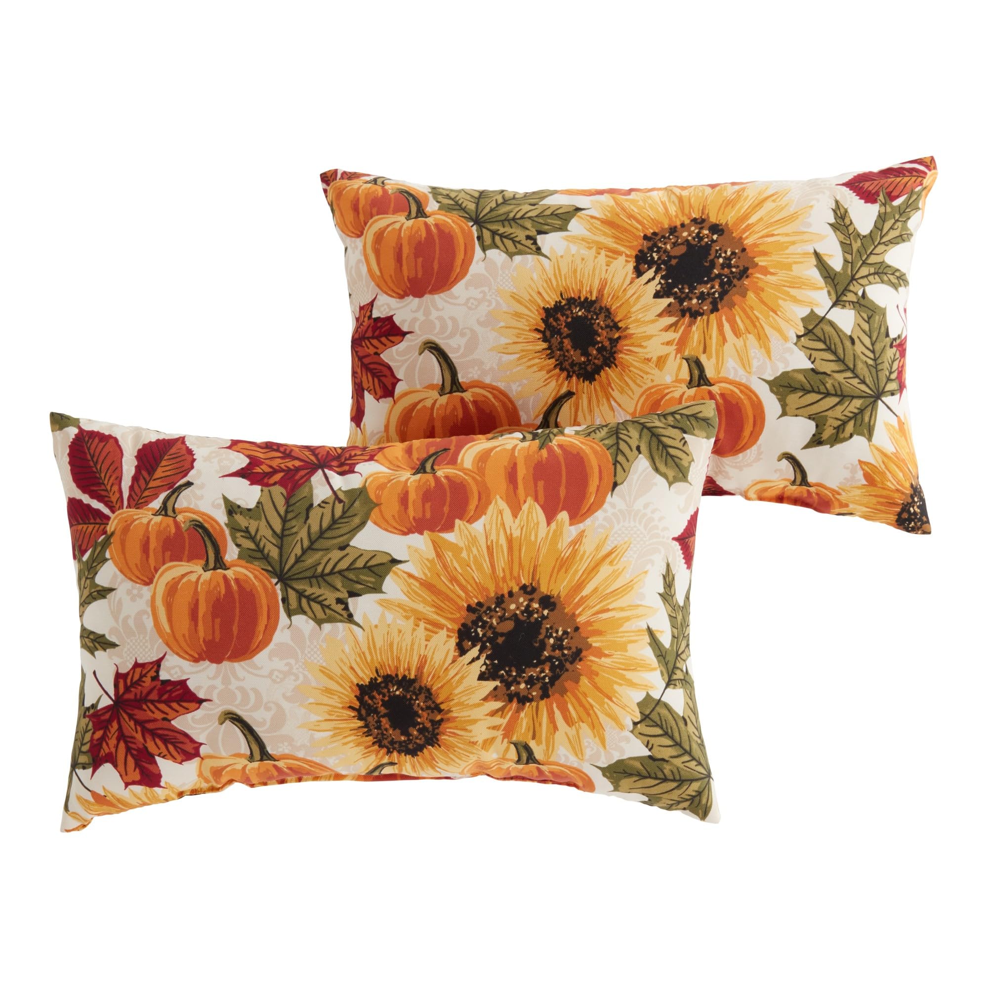 greendale home fashions outdoor 19x12 inch rectangle decorative throw pillow, 2-pack, sunflower 2 count