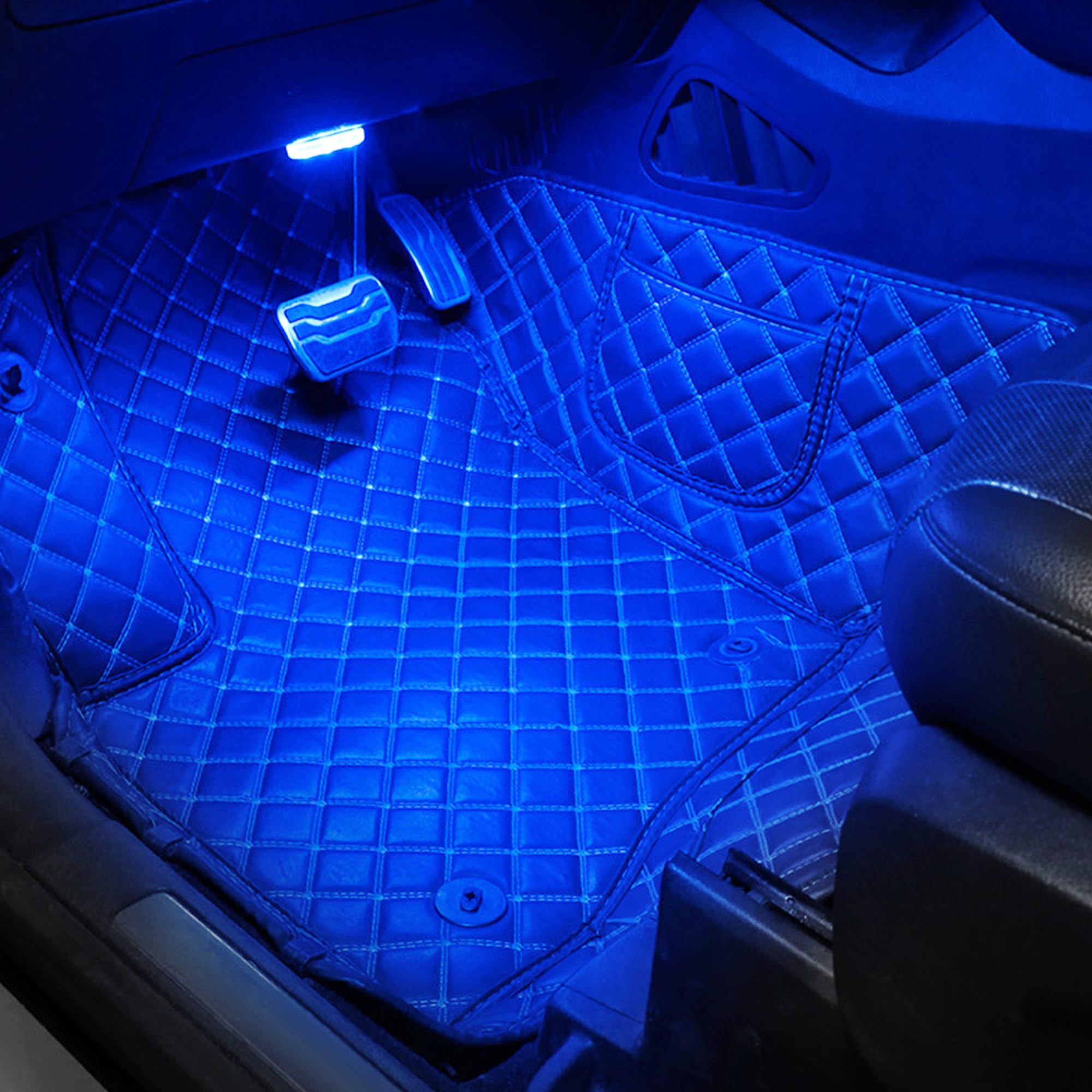 TABEN Illuminazione vano Piedi per Auto Telecomando RGB + Controllo App Lampada con Luce Decorativa Rimontaggio Fai da Te Flessibile 64 Colori Illuminazione Interna Atmosfera Luce 1W DC 12V