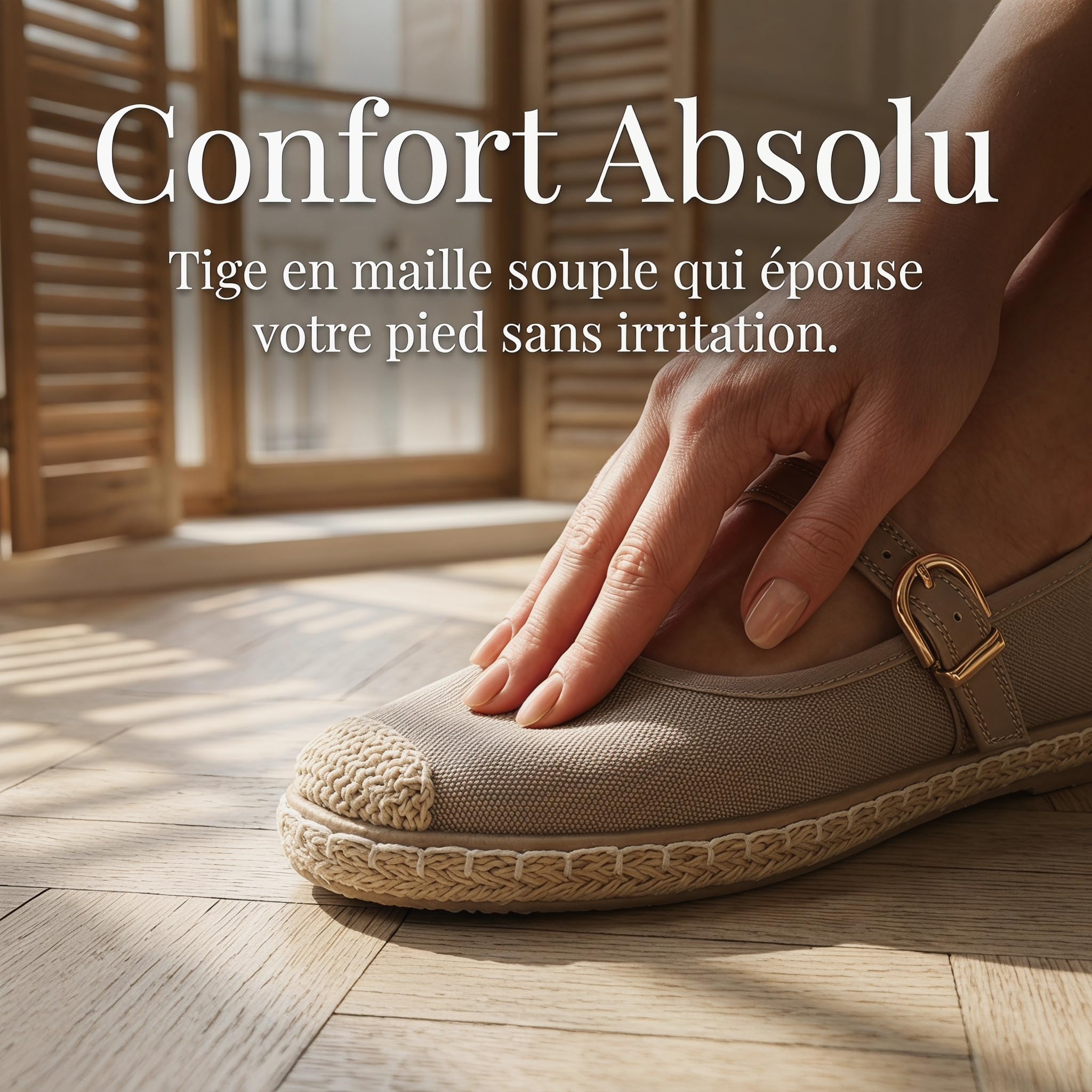 GLAMORA Espadrilles classiques avec boucle, style espadrille, semelle en spart, disponible en noir, beige, rose et gris