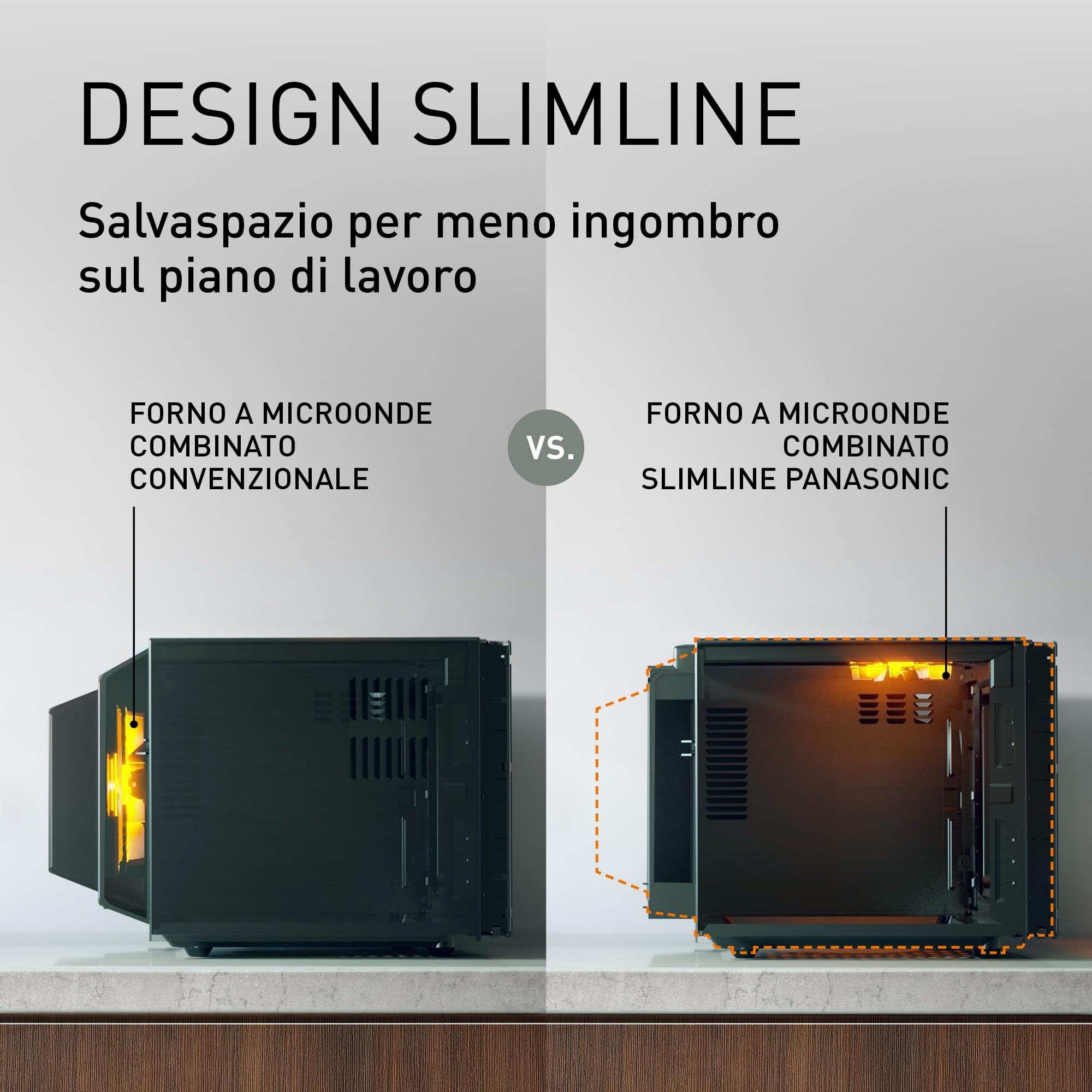 Panasonic NN-CT56RBEPG 27L 4-in-1 Microonde Combinato Inverter con Friggitrice ad Aria, 1000W, 19 Programmi Auto, Cottura Convezione Grill, Design Salvaspazio Compatto, Nero