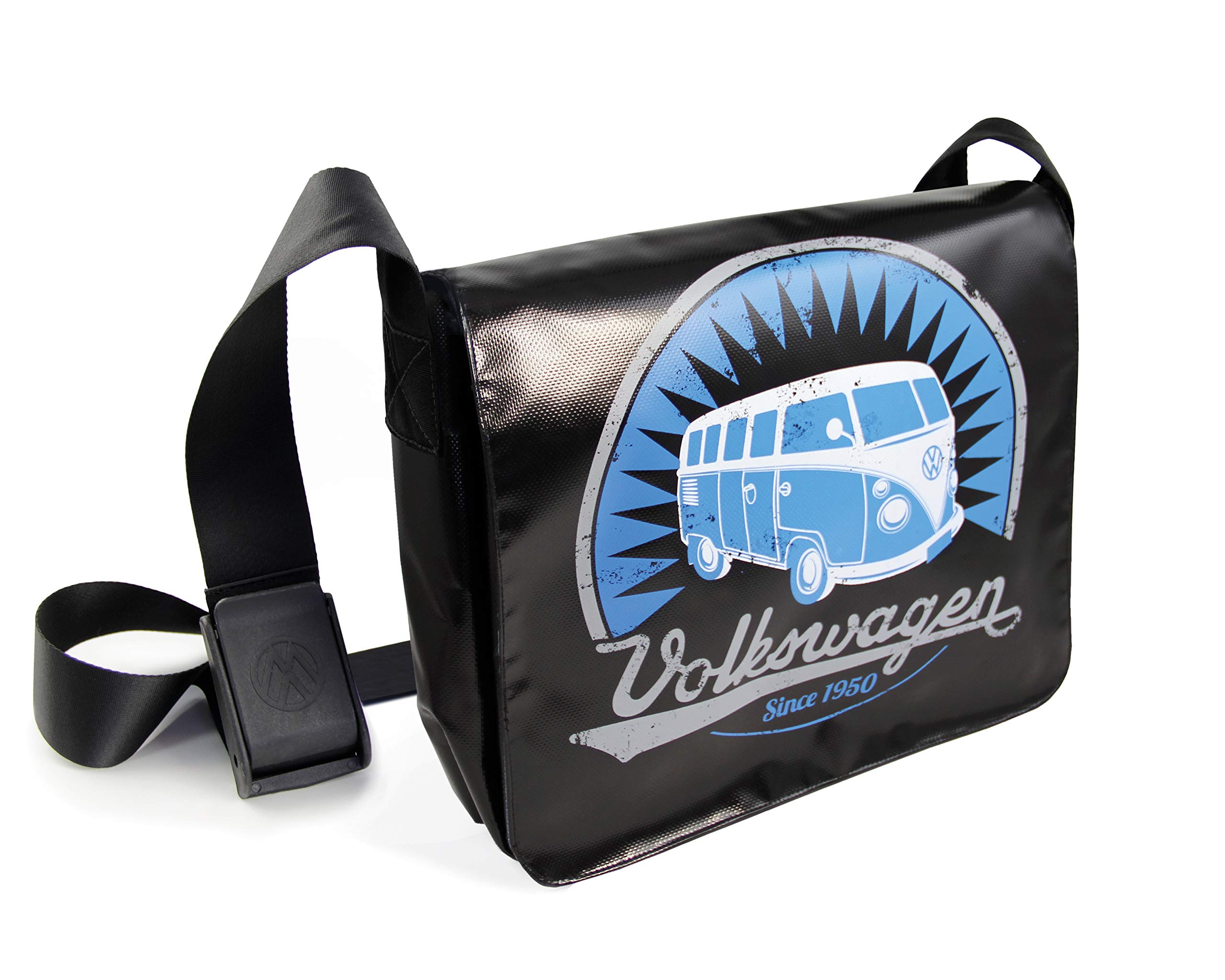 BRISA VW Collection - Volkswagen Vintage-Outdoor-Schulter-Umhänge-Tasche aus Tarpaulin im VW T1 Bus Design (Vintage)