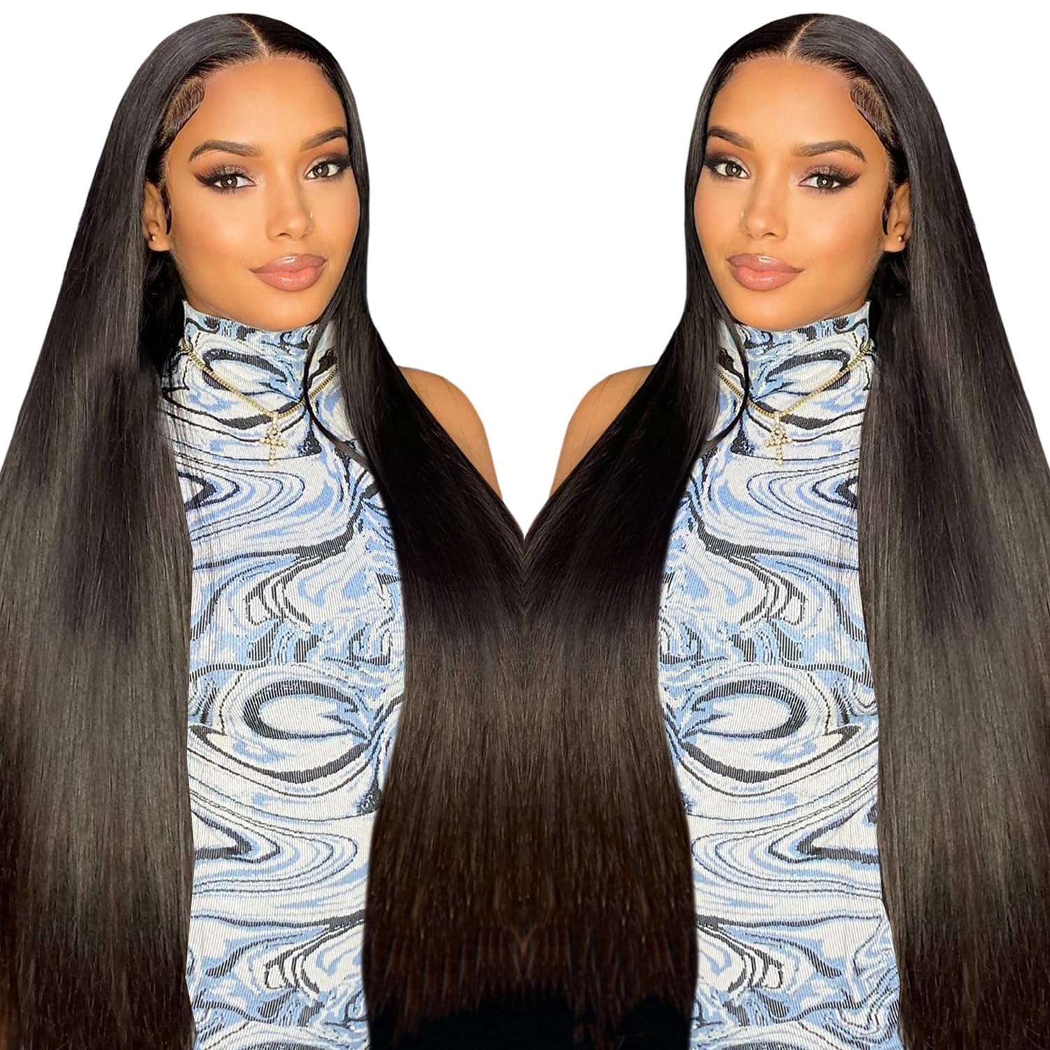 Amazon.com : SFD 24 Inch Glueless Wigs Human Hair Pre Plucked Pre Cut ...