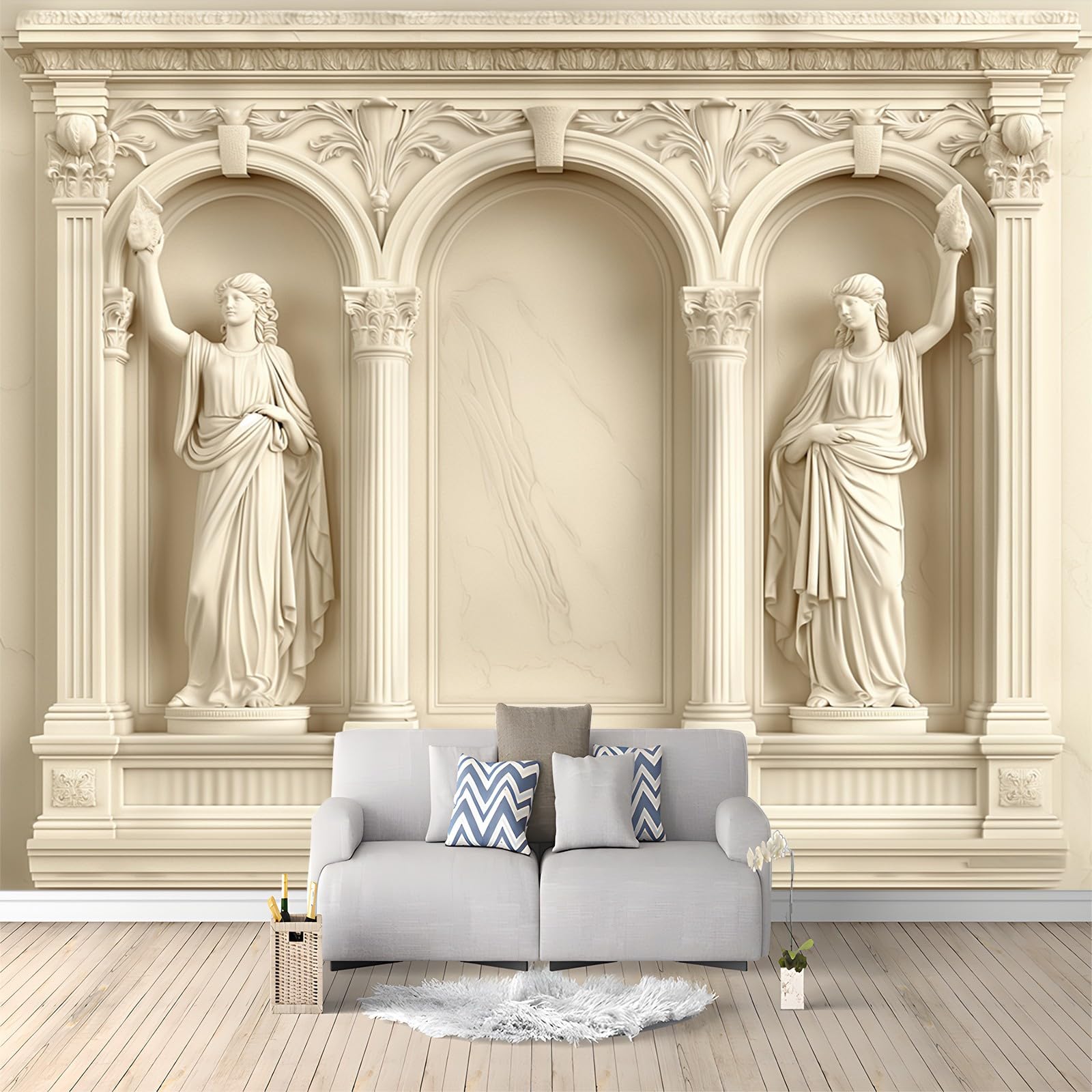 Tapeta 350 x 256 cm, tapeta na flizelinie, marmur, dekoracyjna, wodoszczelna, folia ochronna na ścianę, do sypialni, salonu, folia meblowa, tapeta ścienna, fototapeta biała, w zestawie poradnik do