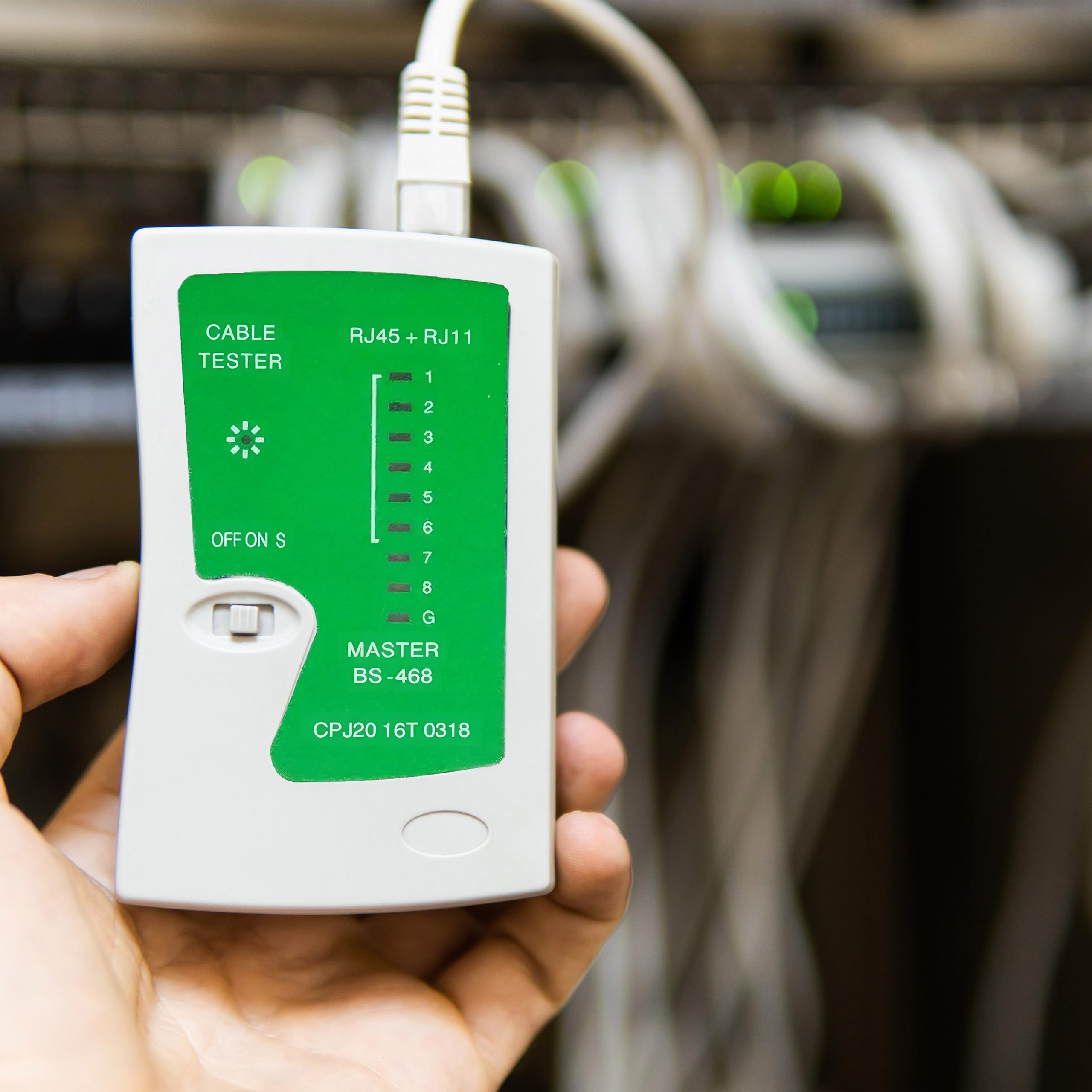 Retoo Tester Kabli Sieciowych RJ11/RJ12/RJ45, Tester Przewodów Krosowych LAN