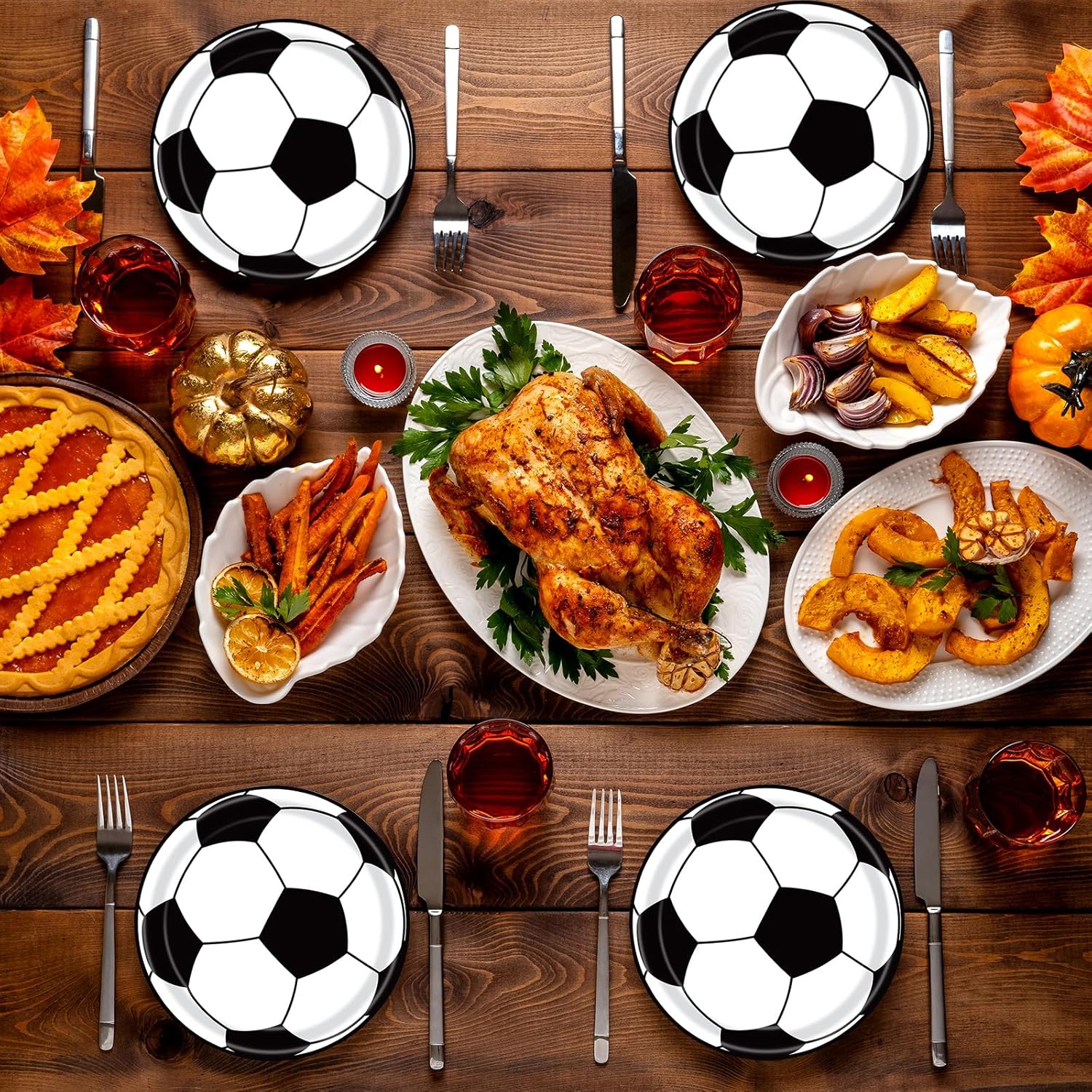 72 Pcs Soccer Paper Plates and Napkins Party Supplies, Soccer Birthday Party Decorations Disposable Party Plates and Napkins Tableware Set for Sports Theme Birthday Party Baby Shower Serves 24 - Image 7