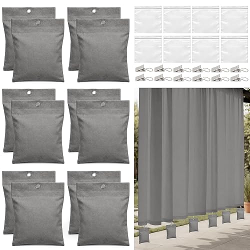 Relaxweex 12 Pack Curtain Weights, 16oz Outdoor Curtain Weighted Bag,