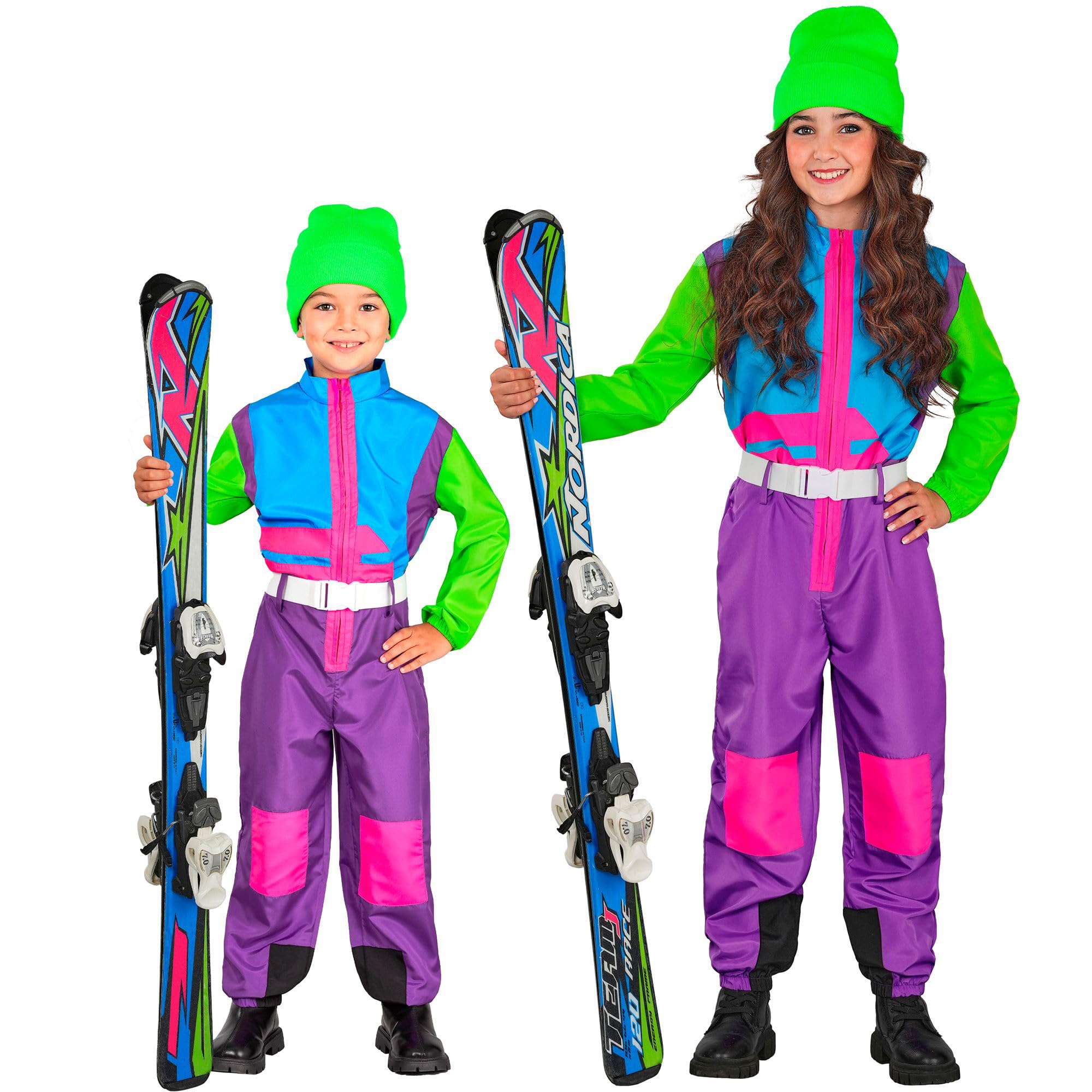 W WIDMANN MILANO Party Fashion - Skianzug Kostüm für Kinder | Overall und Gürtel, für Jungen & Mädchen, Skifahrer oder Snowboarder, für Karneval, Mottoparty