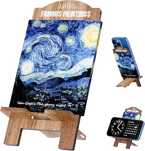 Miniatura 12 de Van Gogh - Soporte acrílico para teléfono, diseño de girasoles, soporte estético para escritorio, tabletas y teléfonos