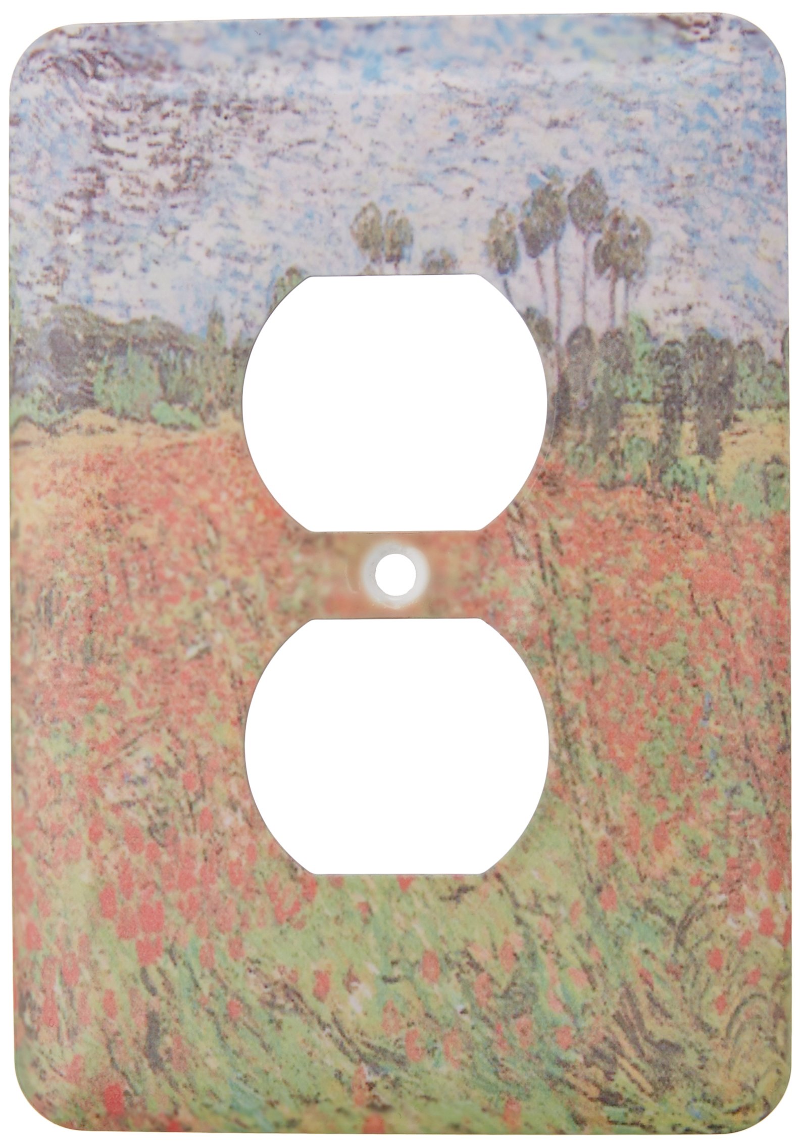 Champ de coquelicots Van Gogh plaque double prise pour salon chaleureux 3dRose