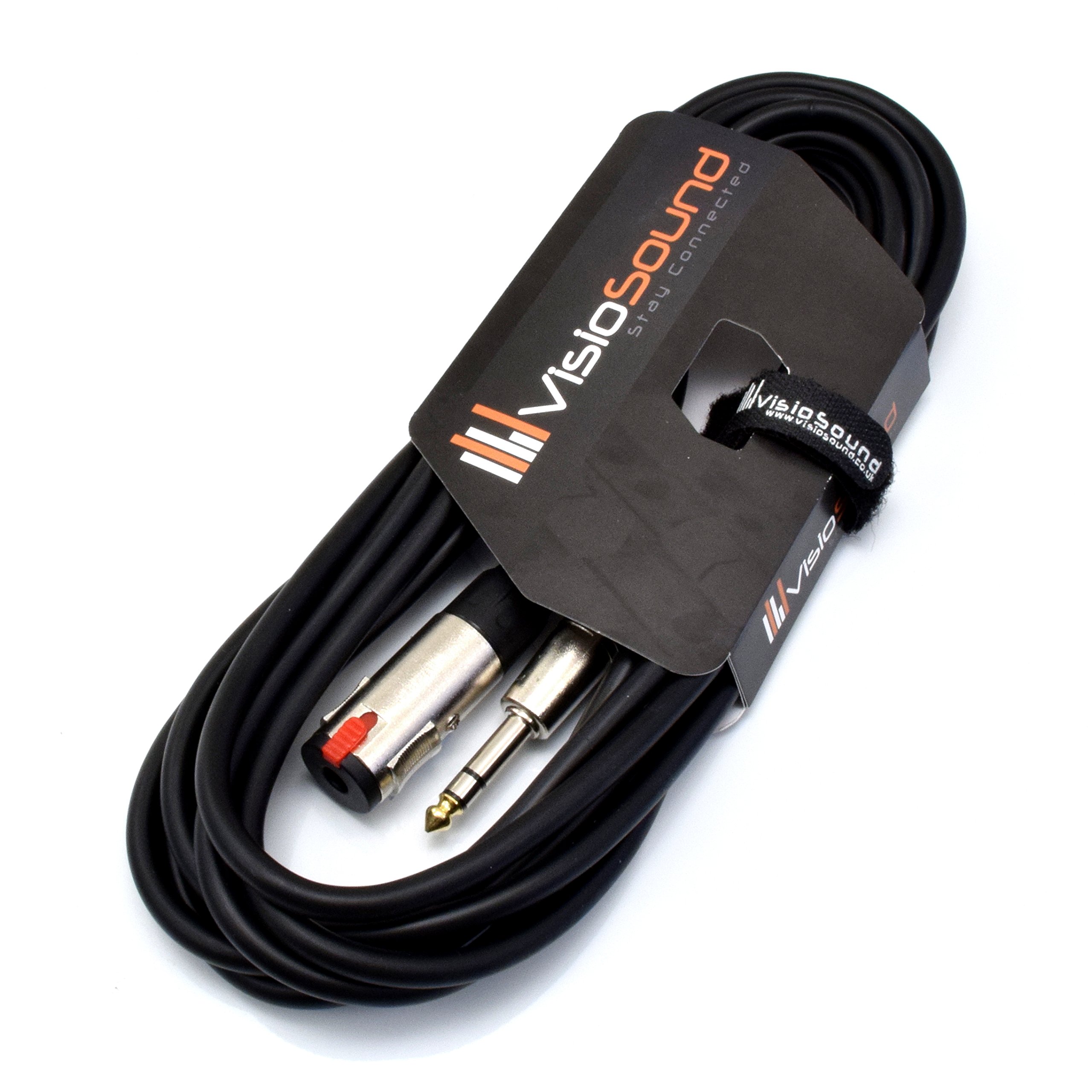 VisioSound 1/4" Male to Female Stereo TRS Jack Lead/Gold Headphone Extension Cable 15 Feet Black-image-22