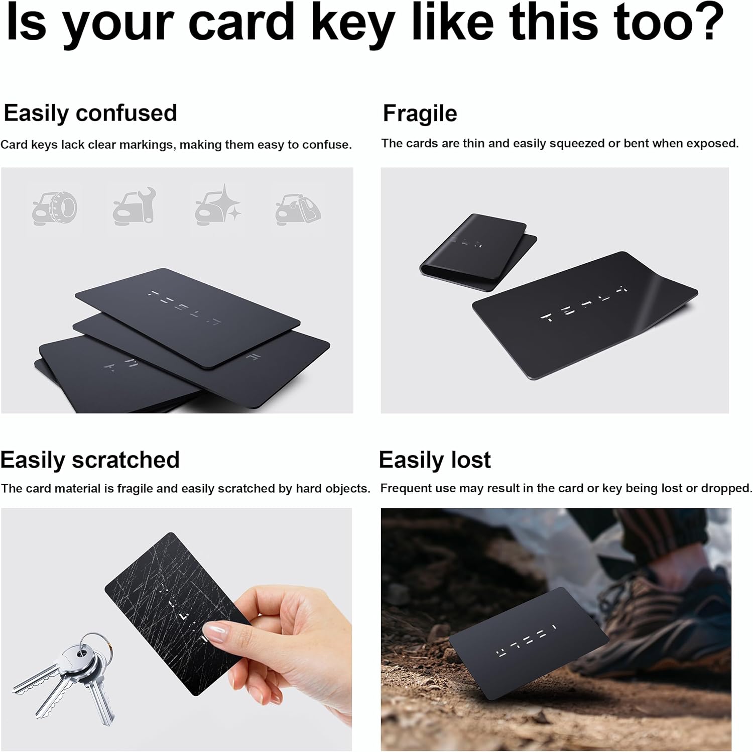 for Tesla Key Card Holder Bling Key Chain Card Key Holder for Model S/X/3/Y Cybertruck Keychain