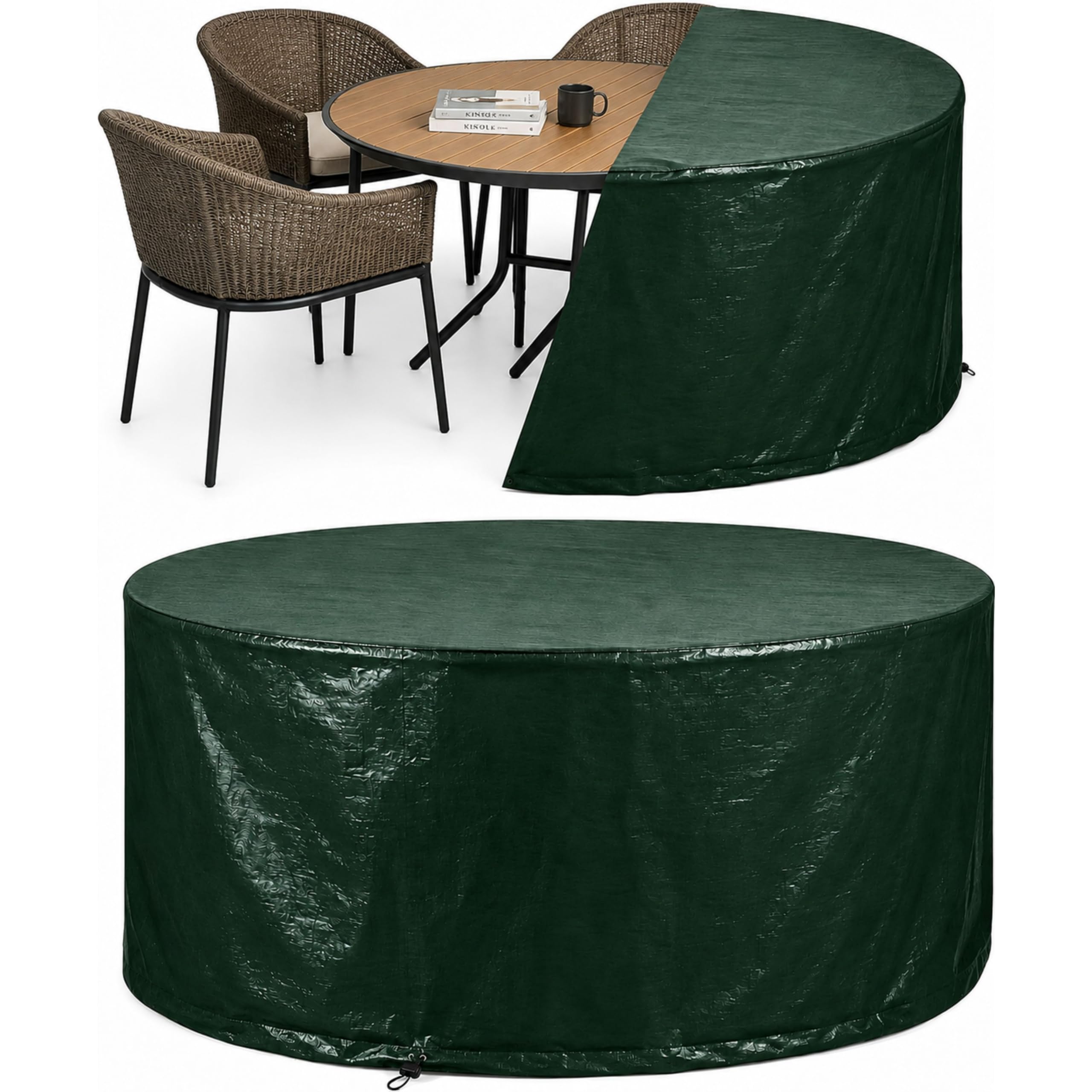 ALAYSTAR Round Patio Furniture Cover 140 x 94cm Heavy Duty Weatherproof Set