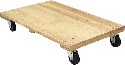 Vestil HDOS-2436-12 Plataforma de plataforma sólida de madera dura con ruedas de goma dura, capacidad de 1200 libras, 36 pulgadas de largo x 24