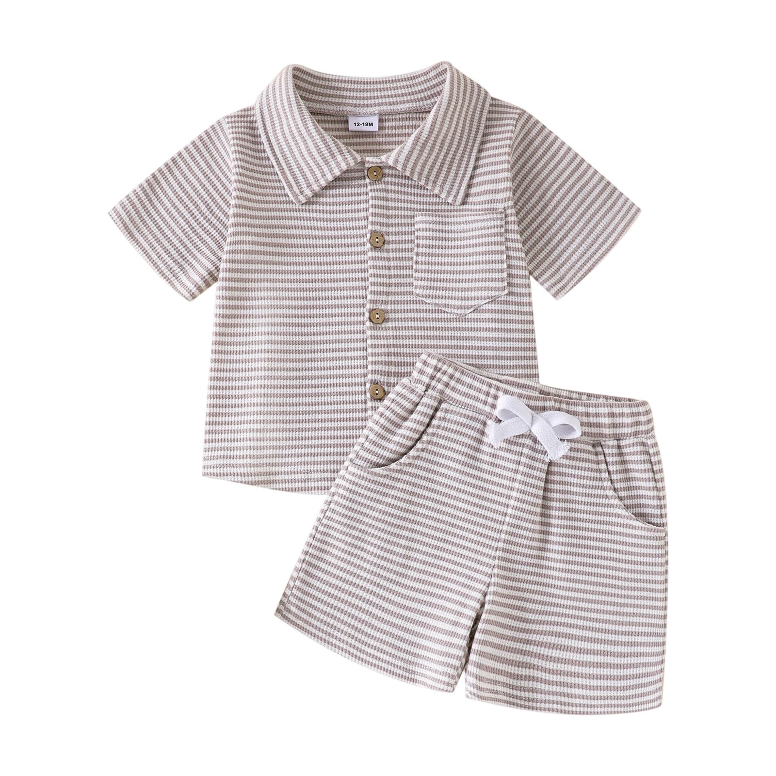 Toddler Boy Clothes Baby Summer Outfit Striped Shirt Shorts 1-5T