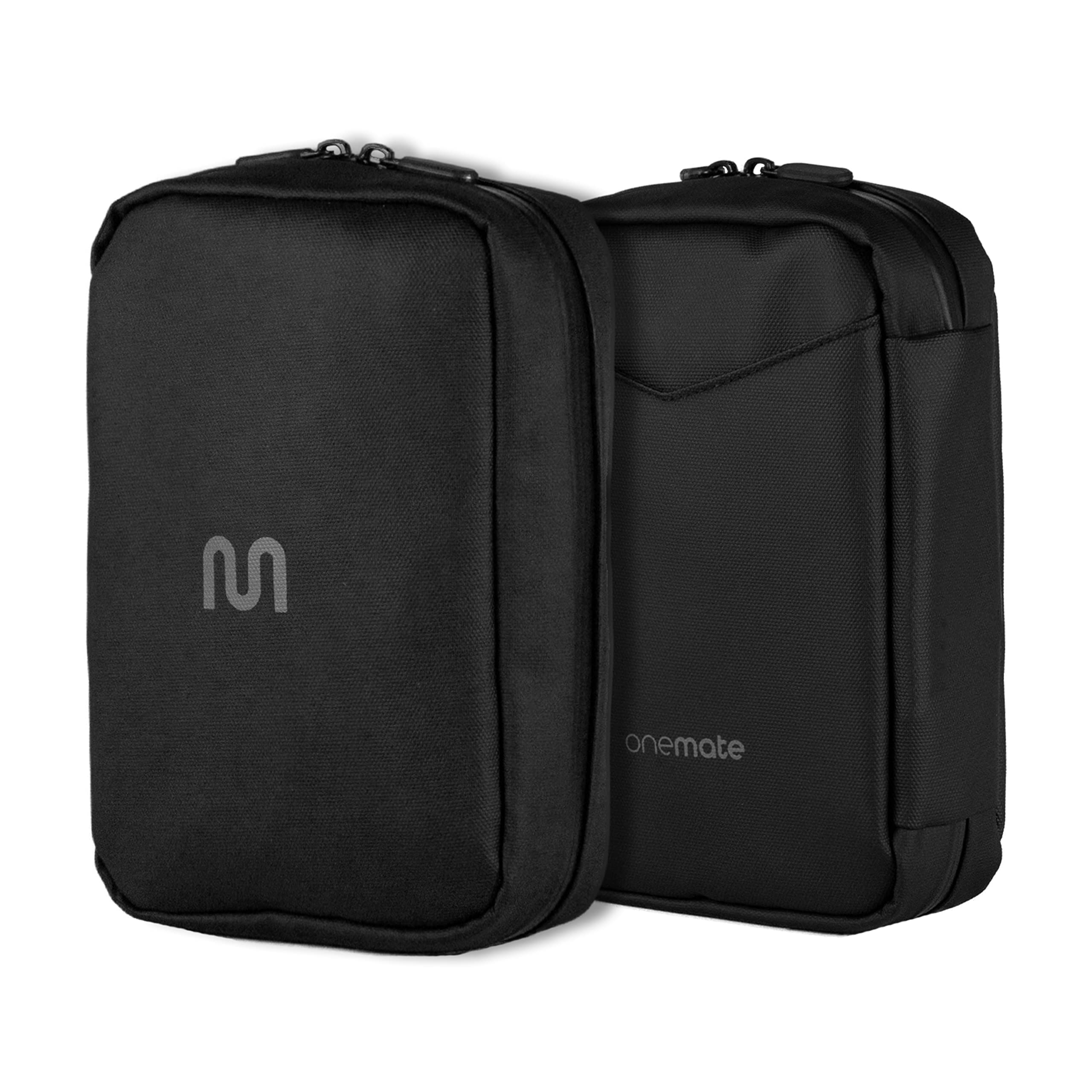 onemate wasserdichte Kabeltasche für Akkus, Kabel, Netzteile etc. – Kabeltasche Organizer für Elektronikartikel aus recyceltem Material – Hochwertiger tech Organizer in schwarz - 22x16x6cm