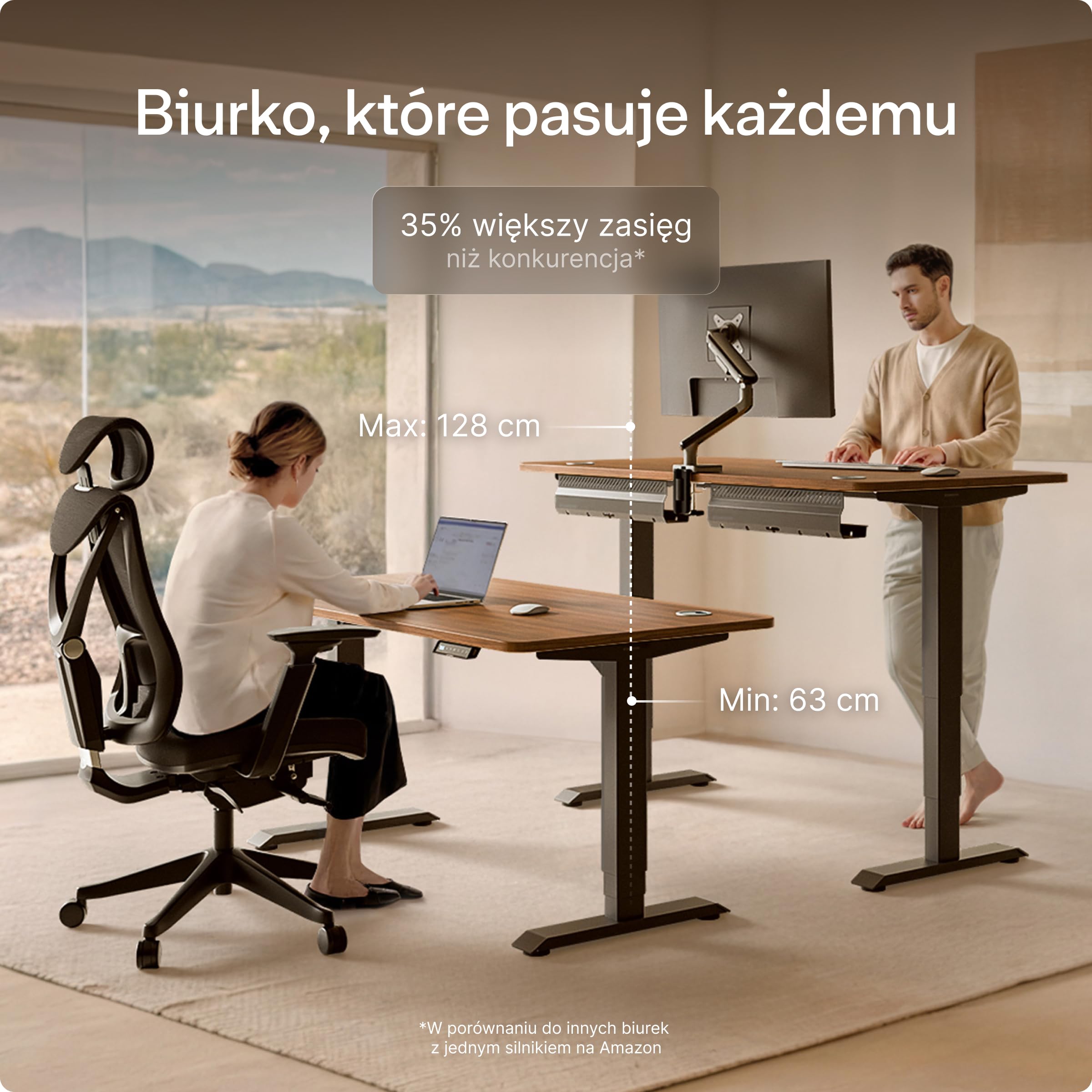 Desktronic Biurko z regulacją wysokości (160 x 80 cm) – biurko z regulacją wysokości, elektryczne, z cichym podwójnym silnikiem i ekranem dotykowym, wysoka nośność, stolik barowy HomePro