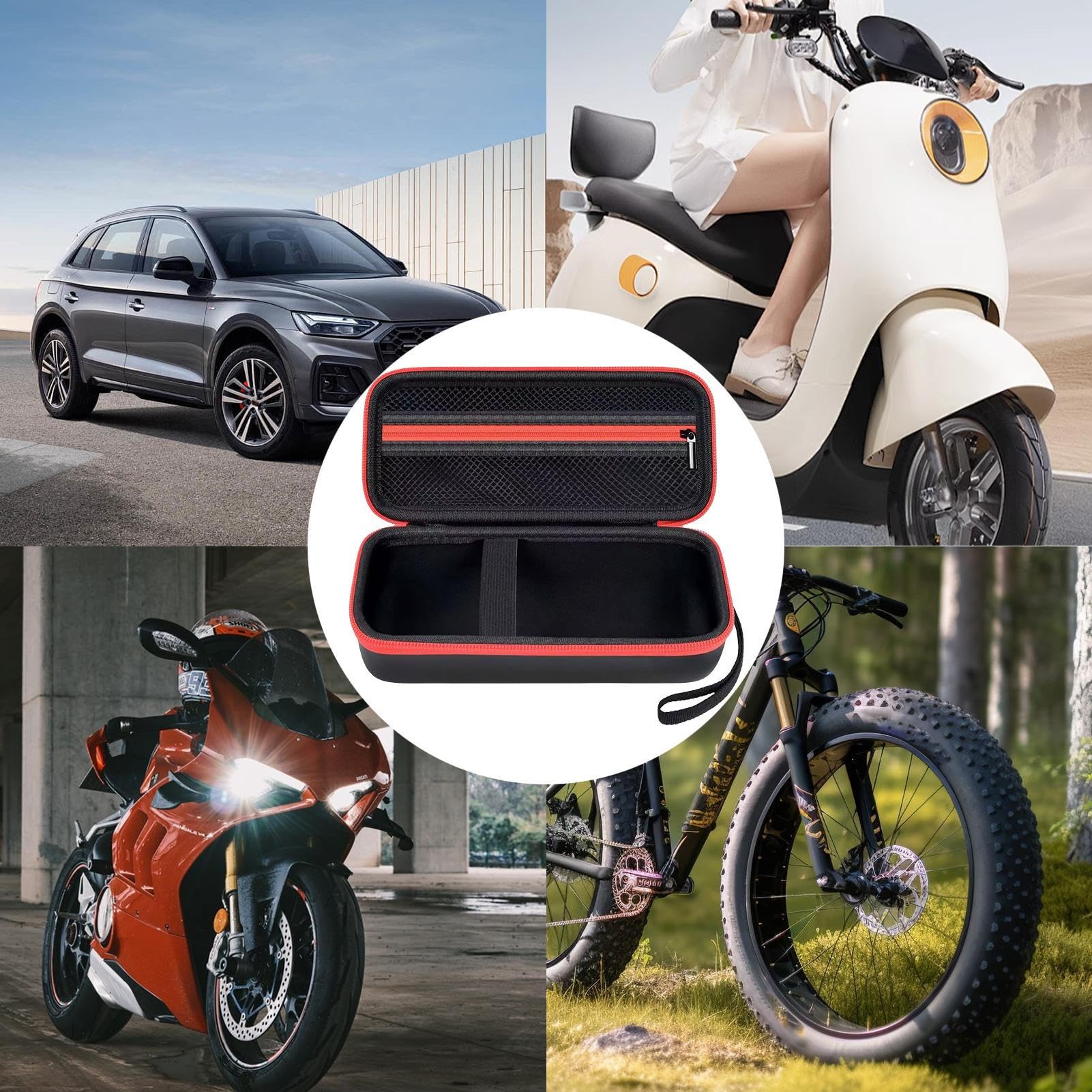 Bolsa de almacenamiento portátil para compresor de aire, bolsa de transporte impermeable para bomba de aire, accesorios versátiles de reparación de automóviles, soporte inflador para viajes por