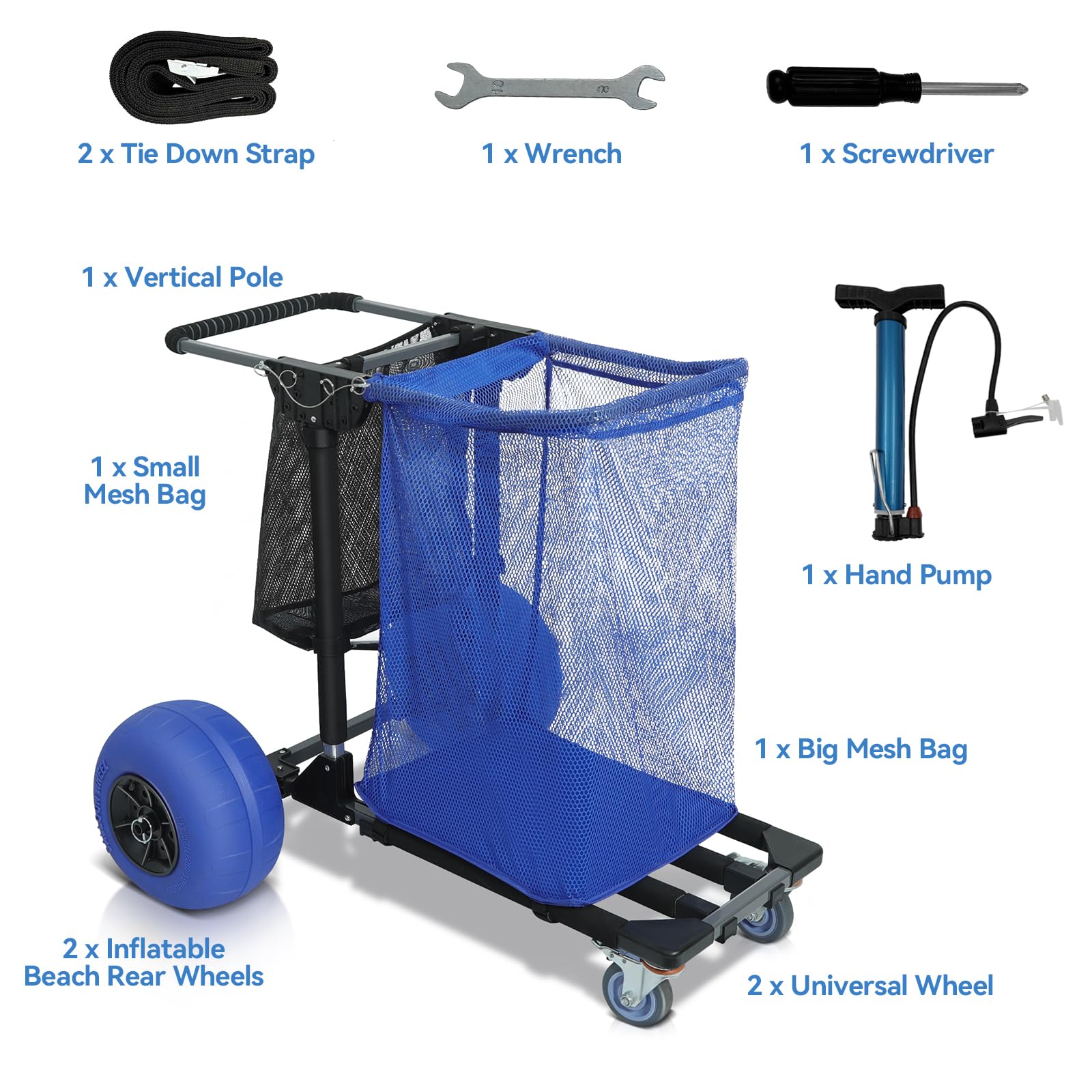 Beach Wagon Beach Carts For Sand, W/ 10