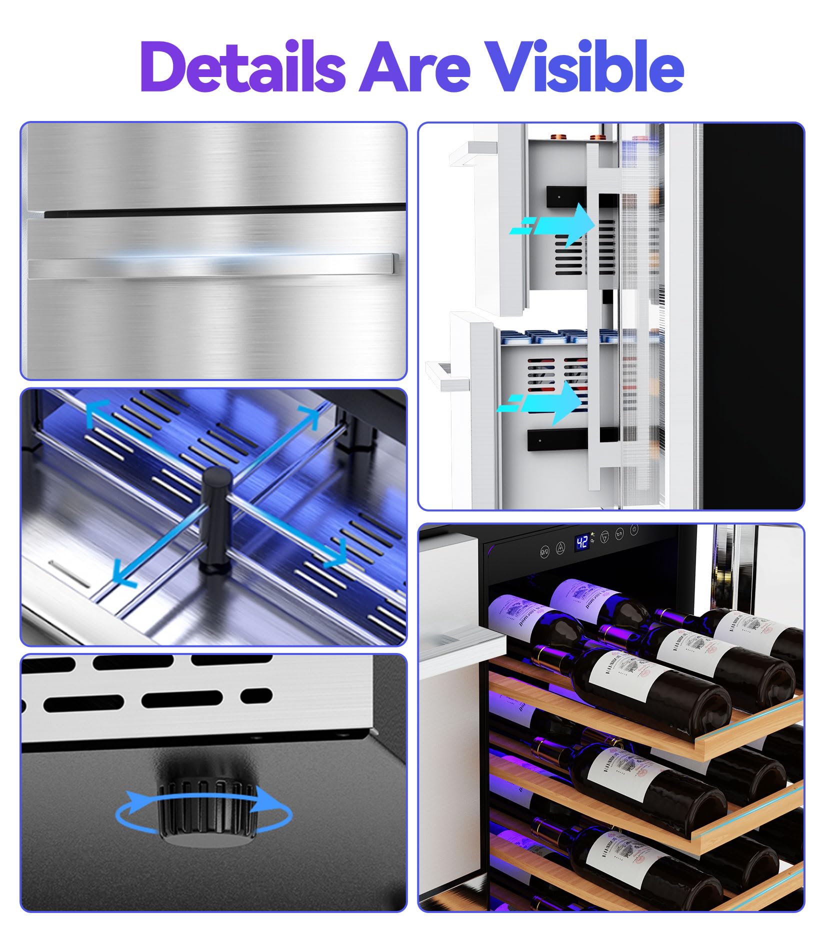 Rlpi 30'' Outdoor Wine And Beverage Refrigerator 80 Cooler, 2 Drawer Dual Zone Wine Fridge With Intelligent Control Advanced Compressor Under Counter Freestanding For Patio Bar Cabinet on Fridge.com - View 5
