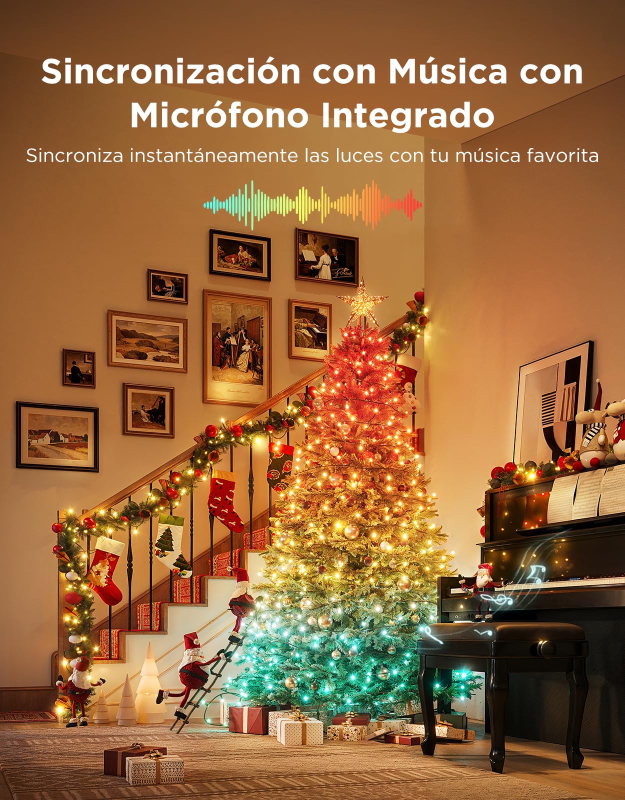 Govee Christmas Sparkle String Lights 20M, Control por Aplicación con Alexa | Decoraciones Navideñas para Interiores, Luces RGBWIC de con 250 LEDs, Más de 140 Modos de Escena