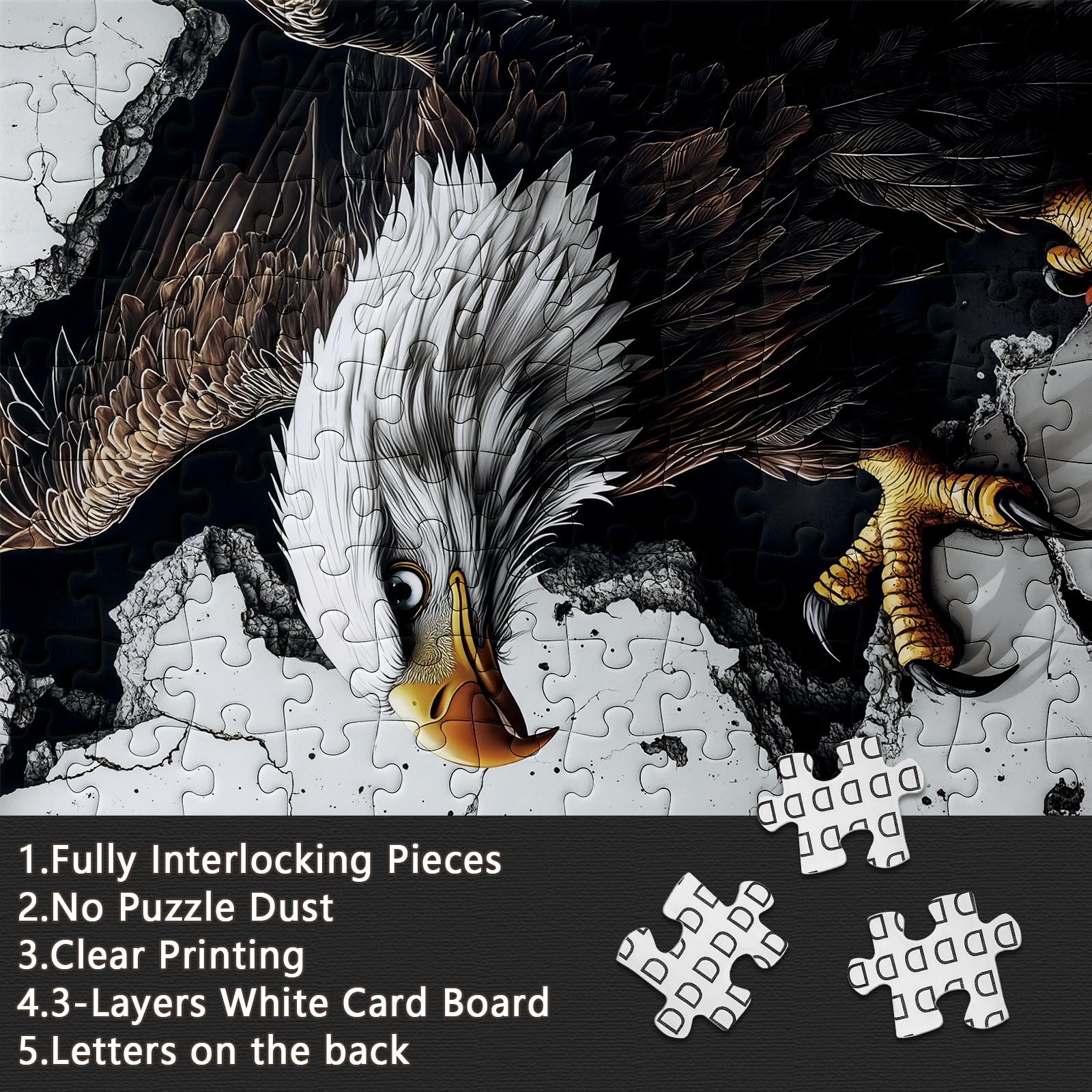 BUHAH - Puzzle in vetro colorato per adulti, 1000 pezzi, puzzle