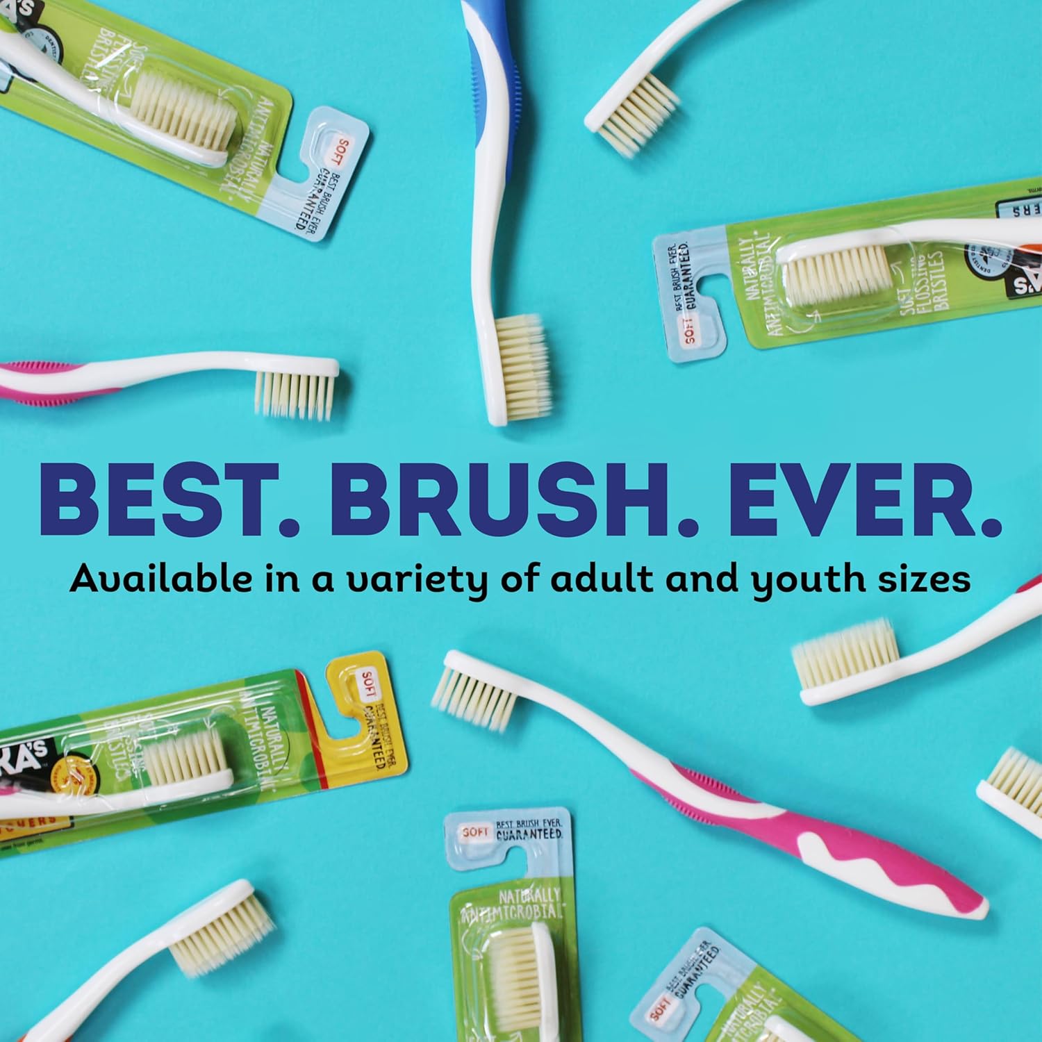 MOUTHWATCHERS Soft Flossing Toothbrushes for Kids, Pink, Ultra Clean Manual Toothbrush for Sensitive Teeth & Gums, by Dr. Plotka - Image 5