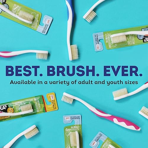 Miniatura 3 de MOUTHWATCHERS Cepillo de dientes manual suave para niños, paquete económico de 4, cepillos de dientes rosas para niños y adolescentes, ultra limpio,