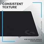Logitech G640 Grand tapis de souris de jeu en tissu, optimisé pour les capteurs de jeu, friction de surface modérée, tapis de mousse non glissante - noir