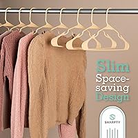 Vista 4 de Sharpty Perchas de Plástico Perchas para Ropa para Ropa, Armario, Abrigos y Camisas - Con Muescas, Duraderas, Gruesas, Resistentes y que Ahorran