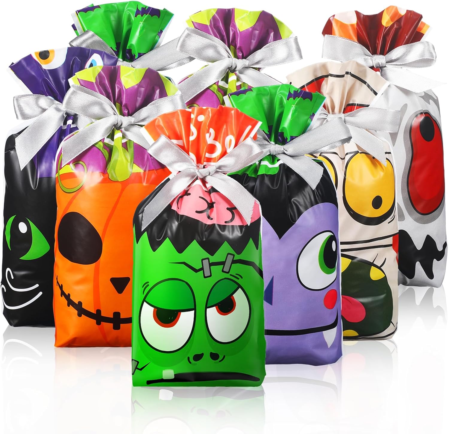 Funrous 48 Pcs Halloween Drawstring Treat Bags Bulk