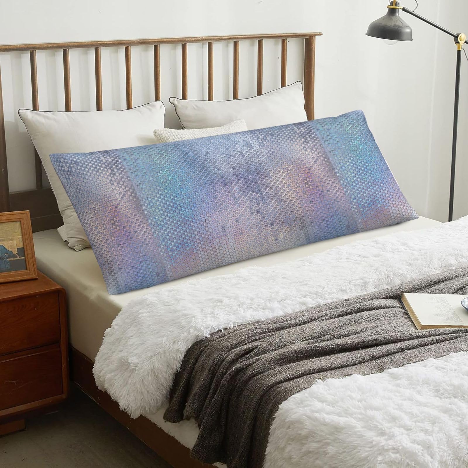 Glitter Sparkles Shimmer Printing, Body Pillow Cover with Zipper,Long Body Pillowcase 20 x 60 in