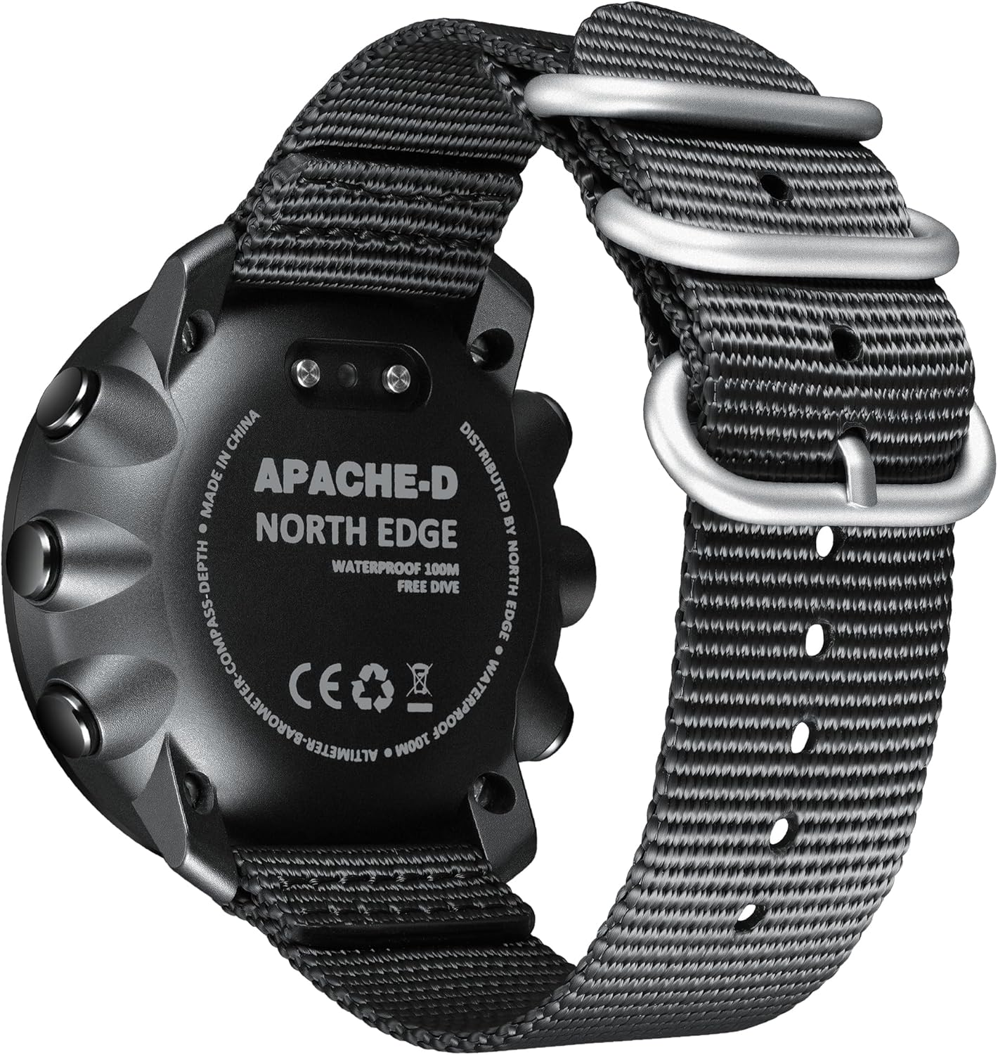 NORTH EDGE Apache D Dive Watch for Men 50M Free Dive Computer, Digital Compass, Altimeter, Barometer, Step Counter, Waterproof Sports Hiking Climbing Watch Large Display Rechargeable Battery - Image 4