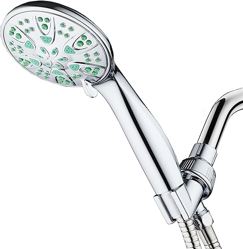 AquaDance Regadera de mano de alta presión, antimicrobiana, que no se atasca, con 6 modos, con boquilla protegida contra el crecimiento de hongos,