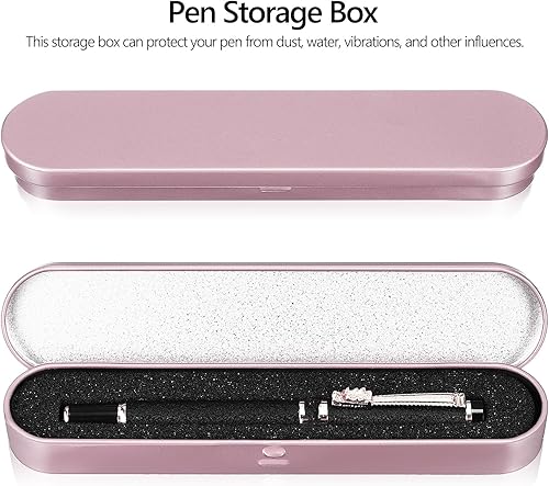 Miniatura 2 de Cajas para bolígrafos de metal, estuche para lápices, caja de pluma estilográfica, estuche vacío con cojín, 4 piezas, oro rosa
