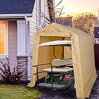 Vista 2 de Sunnyglade Refugio de almacenamiento resistente de 6 x 8 pies con kit de pared lateral de puerta enrollable, cobertizo de almacenamiento al aire